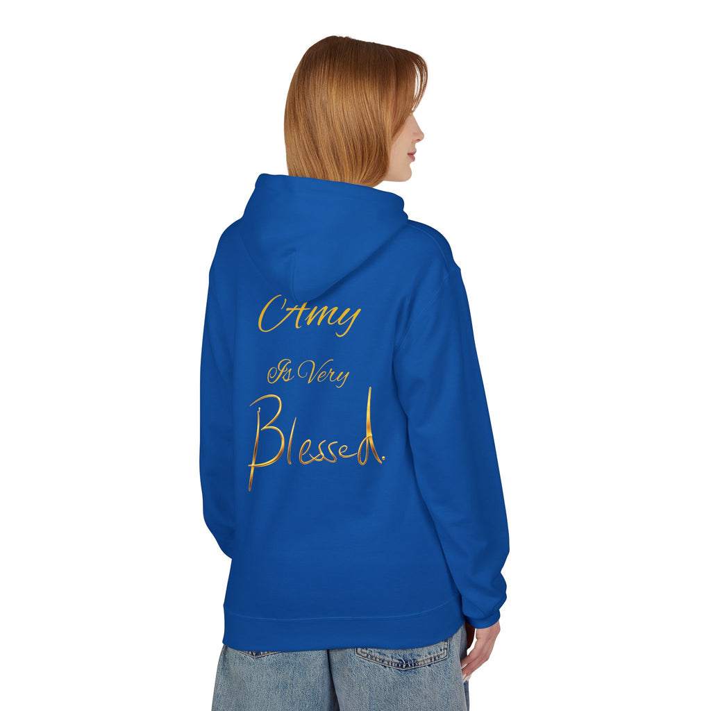 Blessed Hoodie — Minimal Gold Calligraphy Pullover (Personalized Name Option)