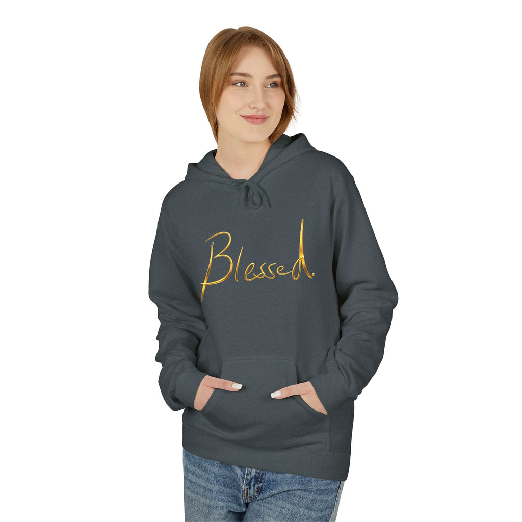 Blessed Hoodie — Minimal Gold Calligraphy Pullover