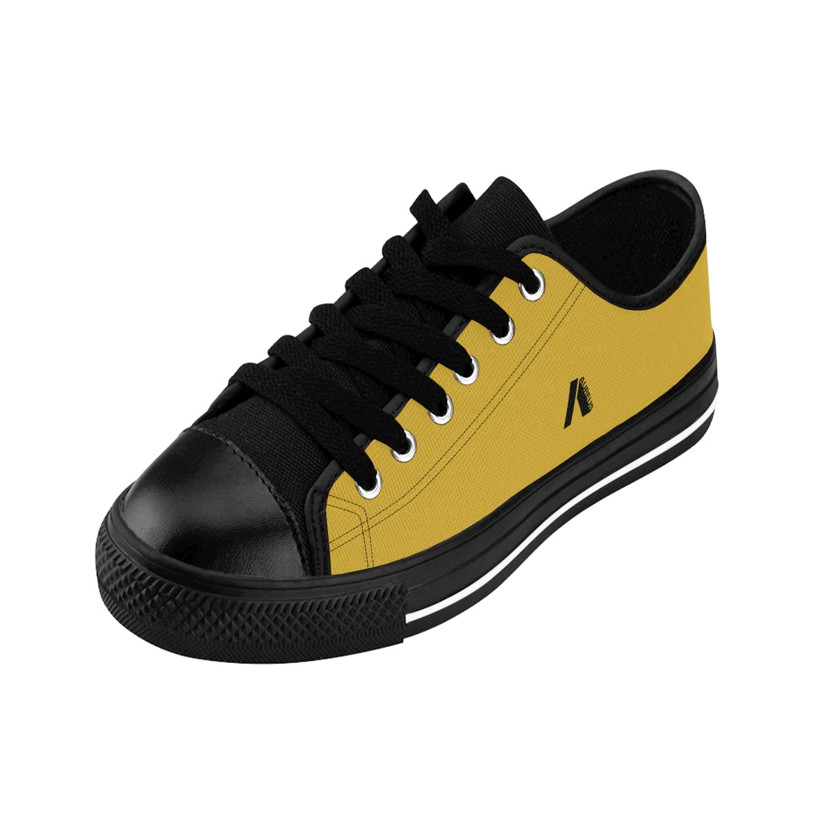 Men's Yellow Low-Top Sneakers — Classic Canvas Casual Shoes