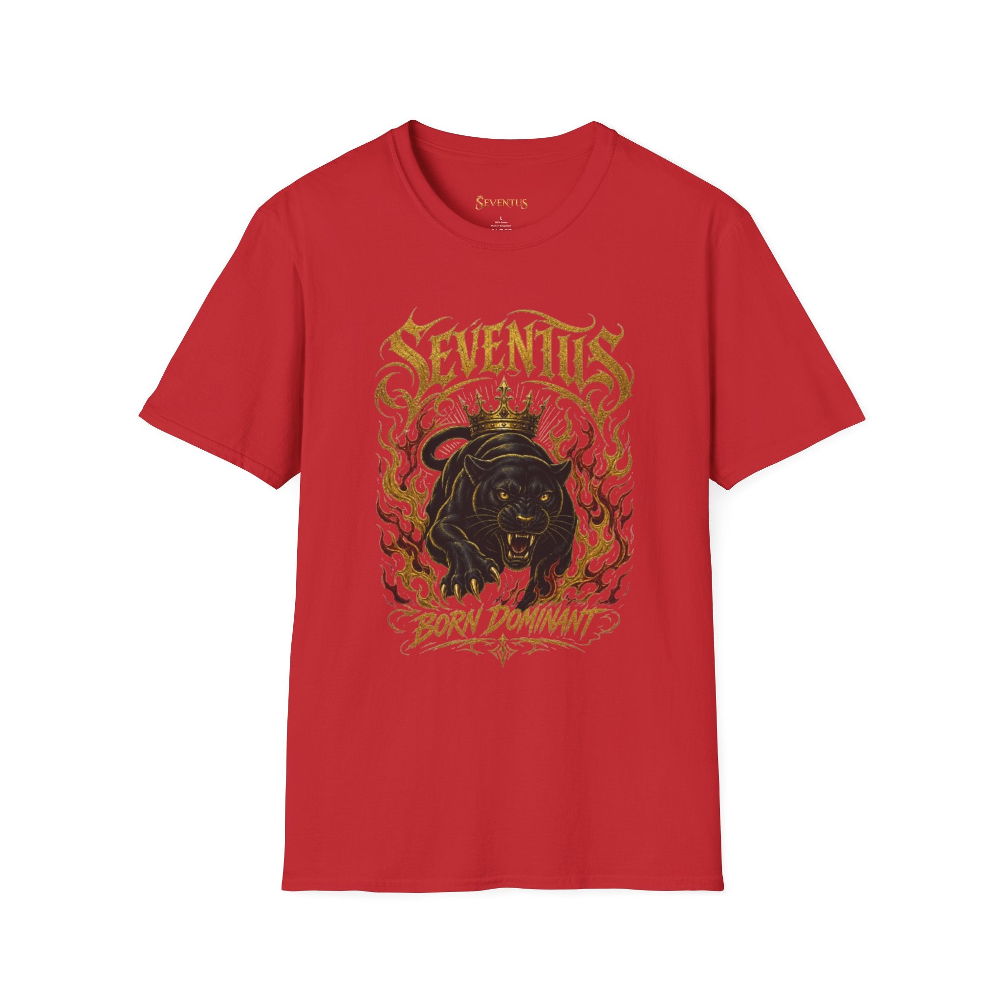 Camiseta Gráfica de Pantera en Llamas "Born Dominant" Seventus - Multicolor