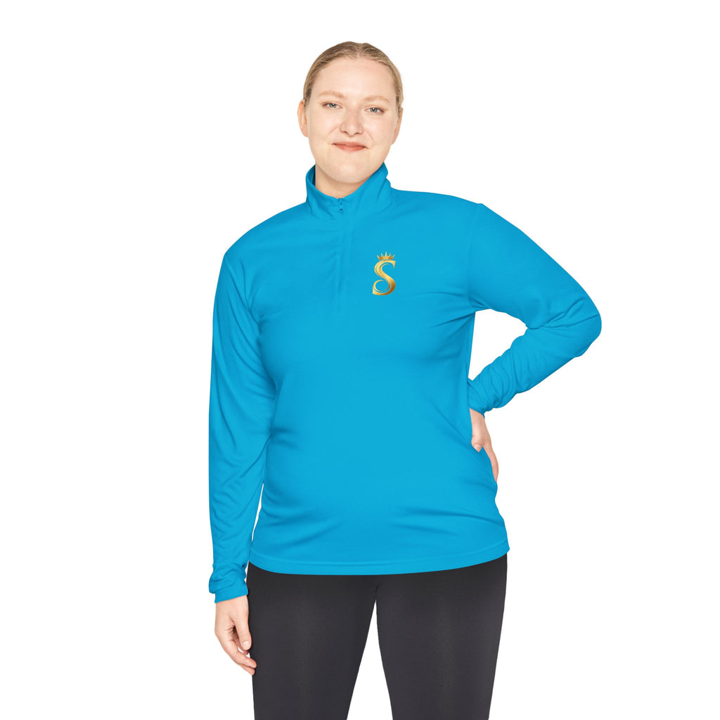 Quarter-Zip Pullover — Gold 'Raised King' Crown Graphic