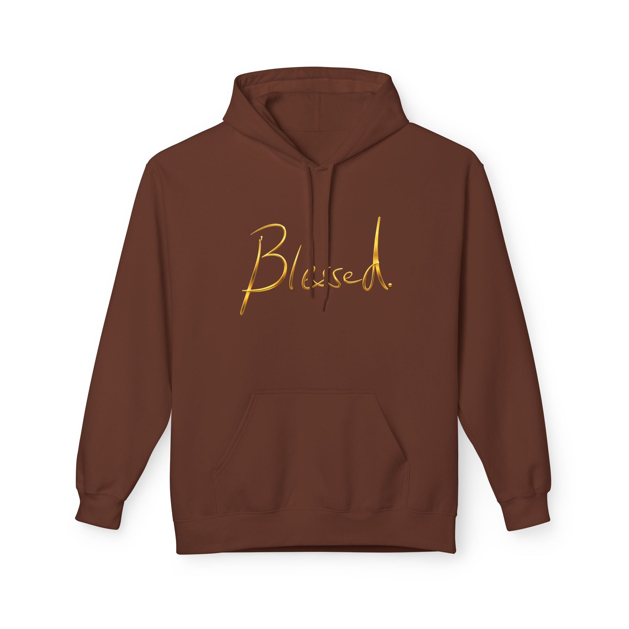 Blessed Hoodie — Minimal Gold Calligraphy Pullover (Personalized Name Option)