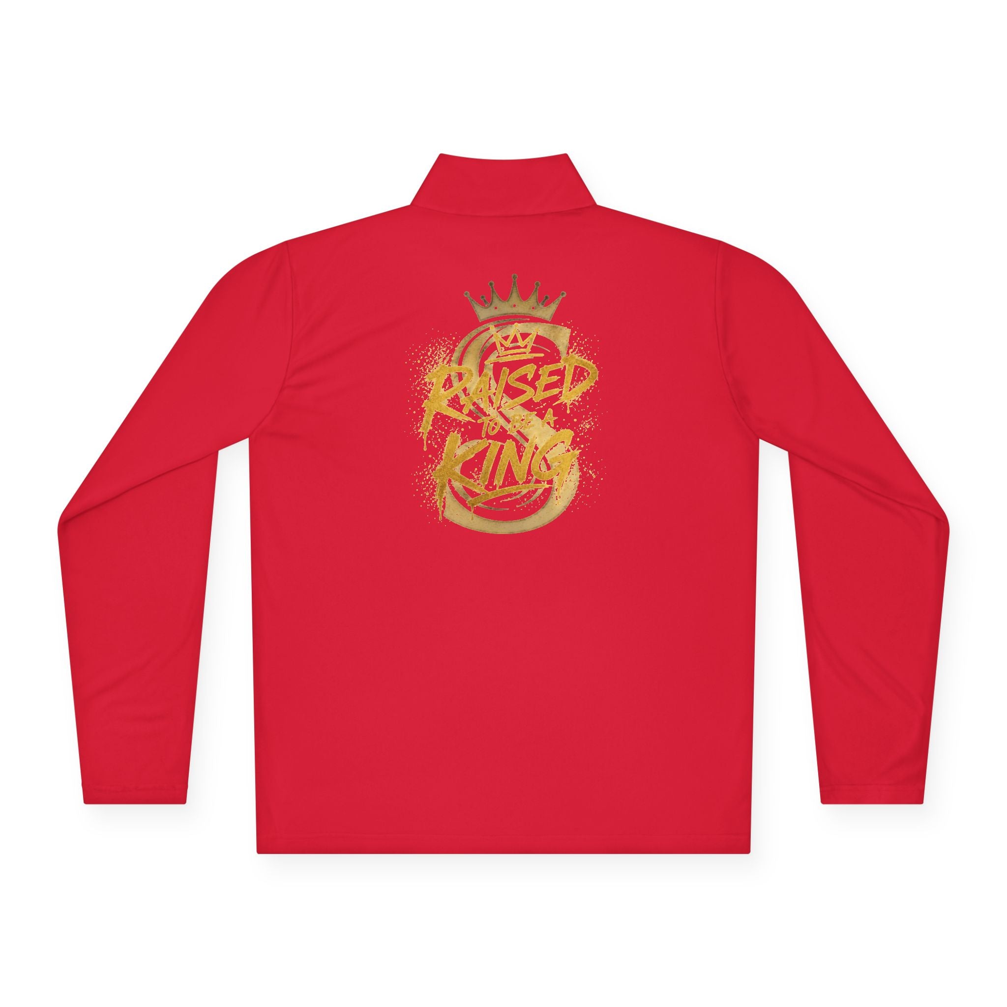 Sudadera con Cuello de Cremallera hasta el Pecho — Estampado Dorado de Corona 'Raised King'