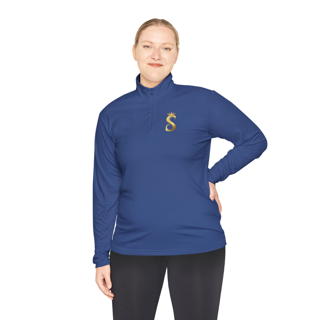 Quarter-Zip Pullover — Gold 'Raised King' Crown Graphic