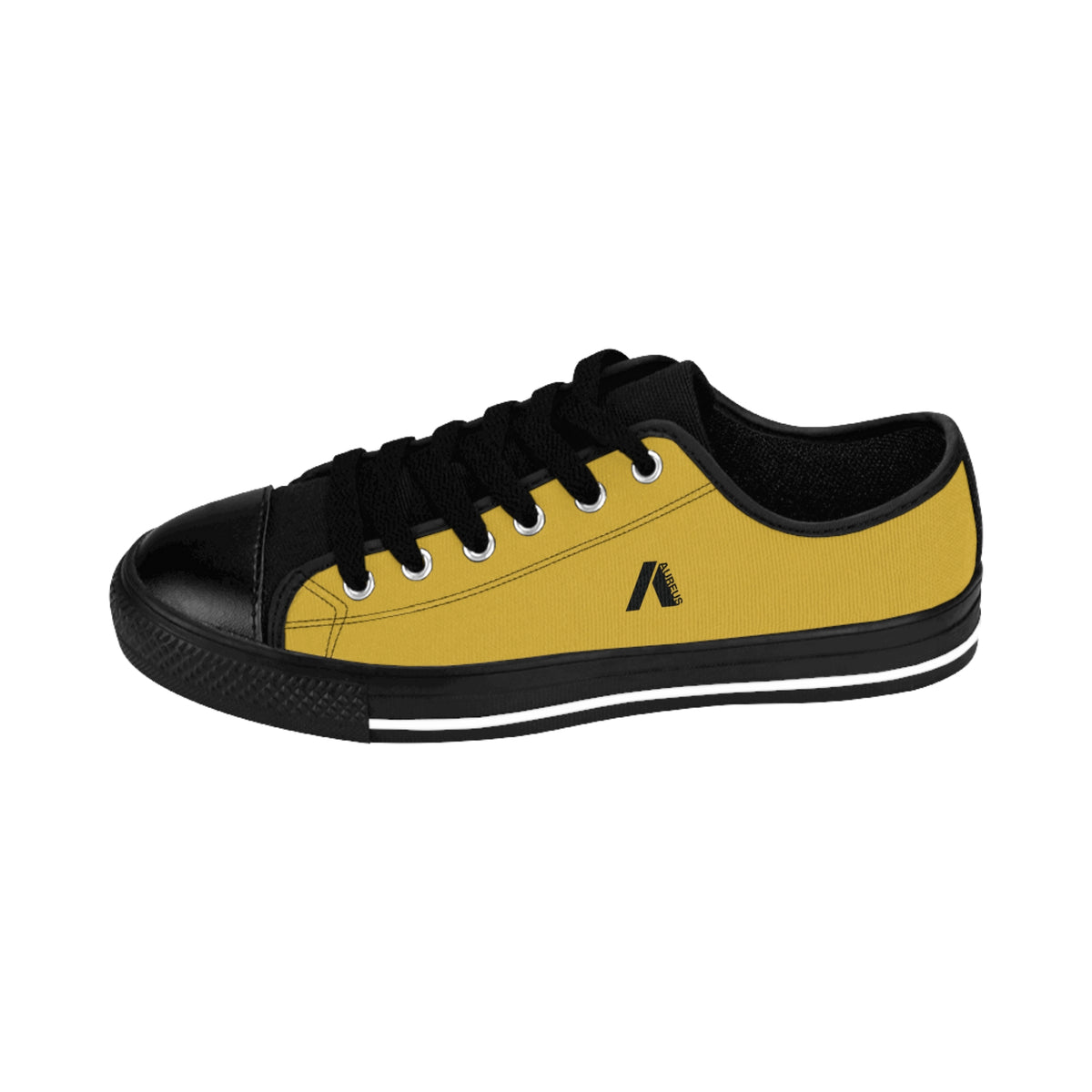 Men's Yellow Low-Top Sneakers — Classic Canvas Casual Shoes