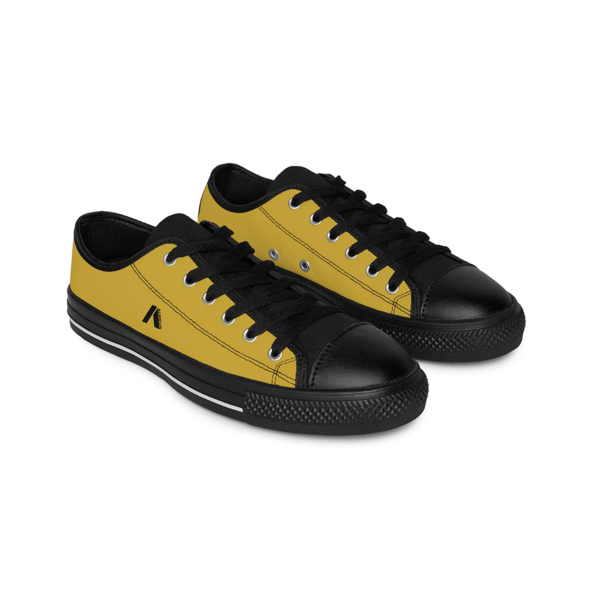 Men's Yellow Low-Top Sneakers — Classic Canvas Casual Shoes