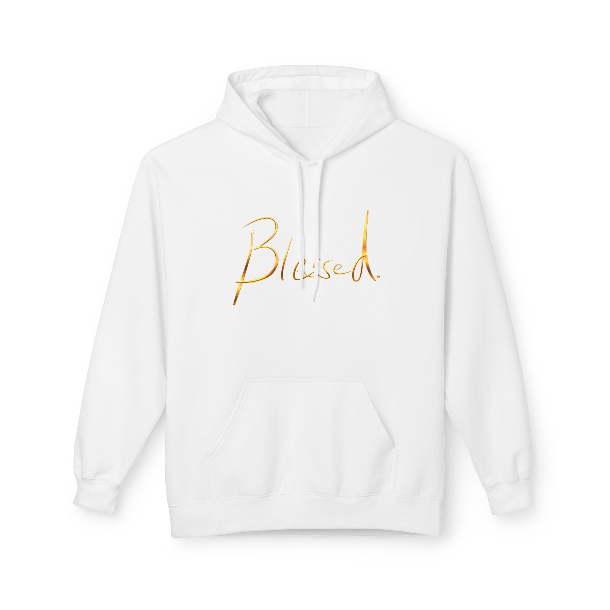 Blessed Hoodie — Minimal Gold Calligraphy Pullover (Personalized Name Option)