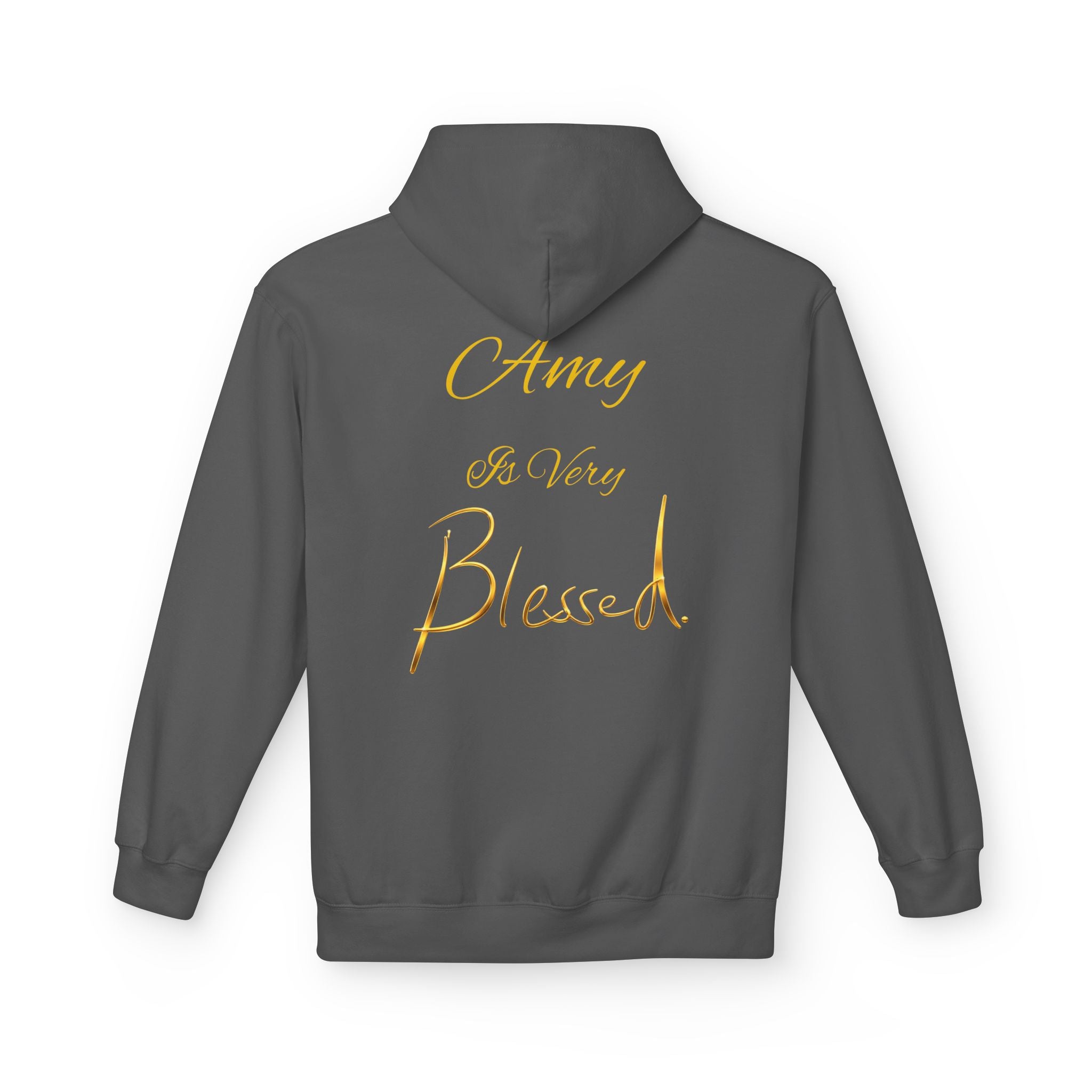 Blessed Hoodie — Minimal Gold Calligraphy Pullover (Personalized Name Option)