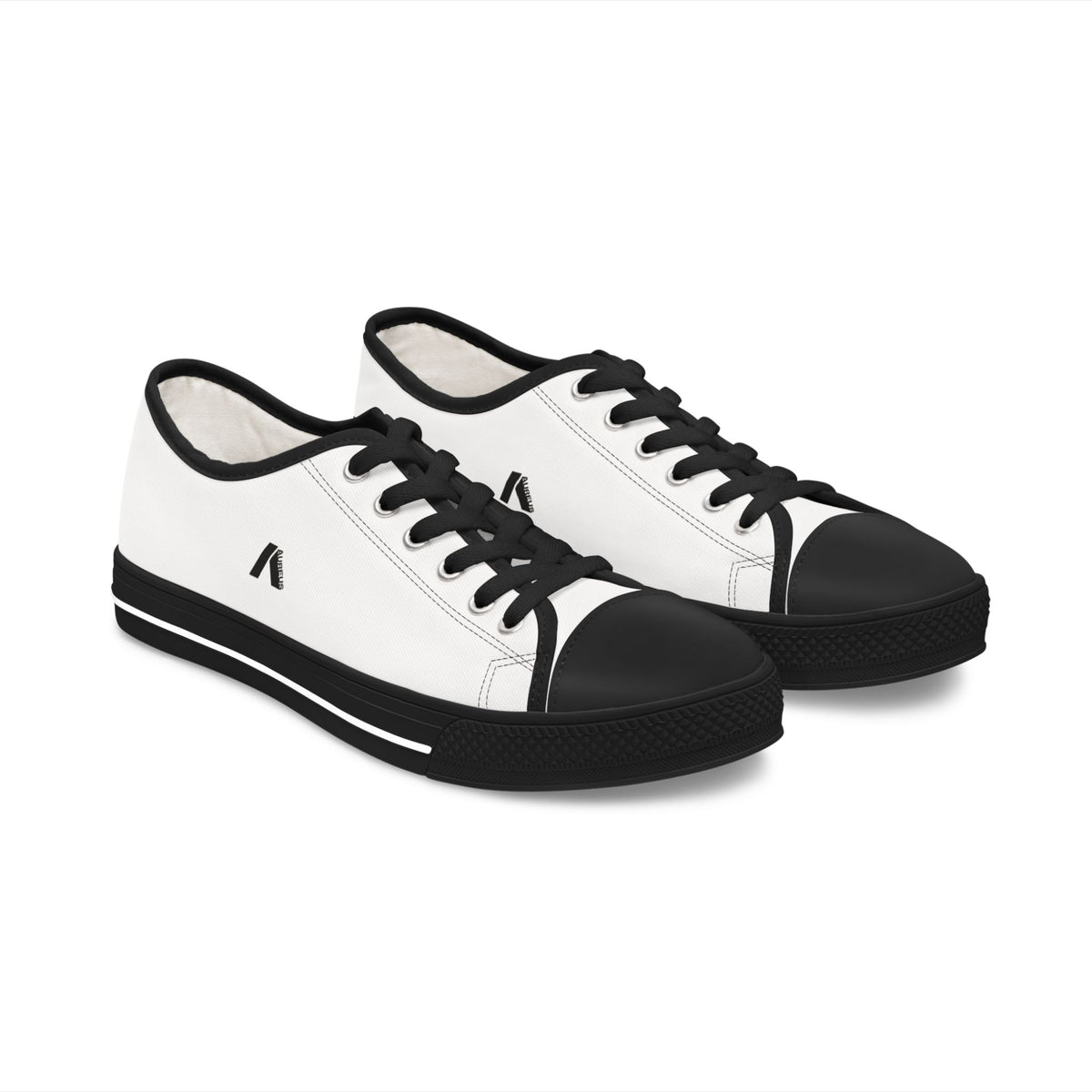 Classic White Minimal Women's Low Top Sneakers