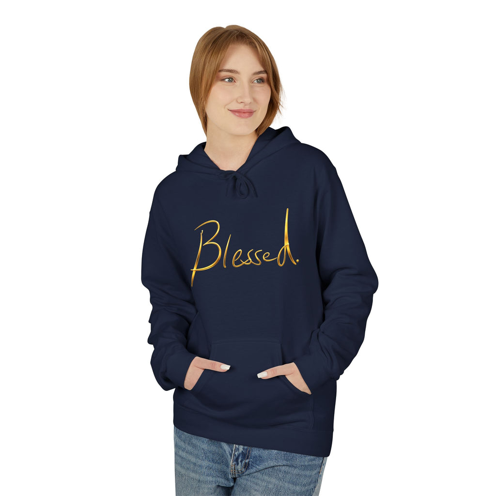 Blessed Hoodie — Minimal Gold Calligraphy Pullover (Personalized Name Option)