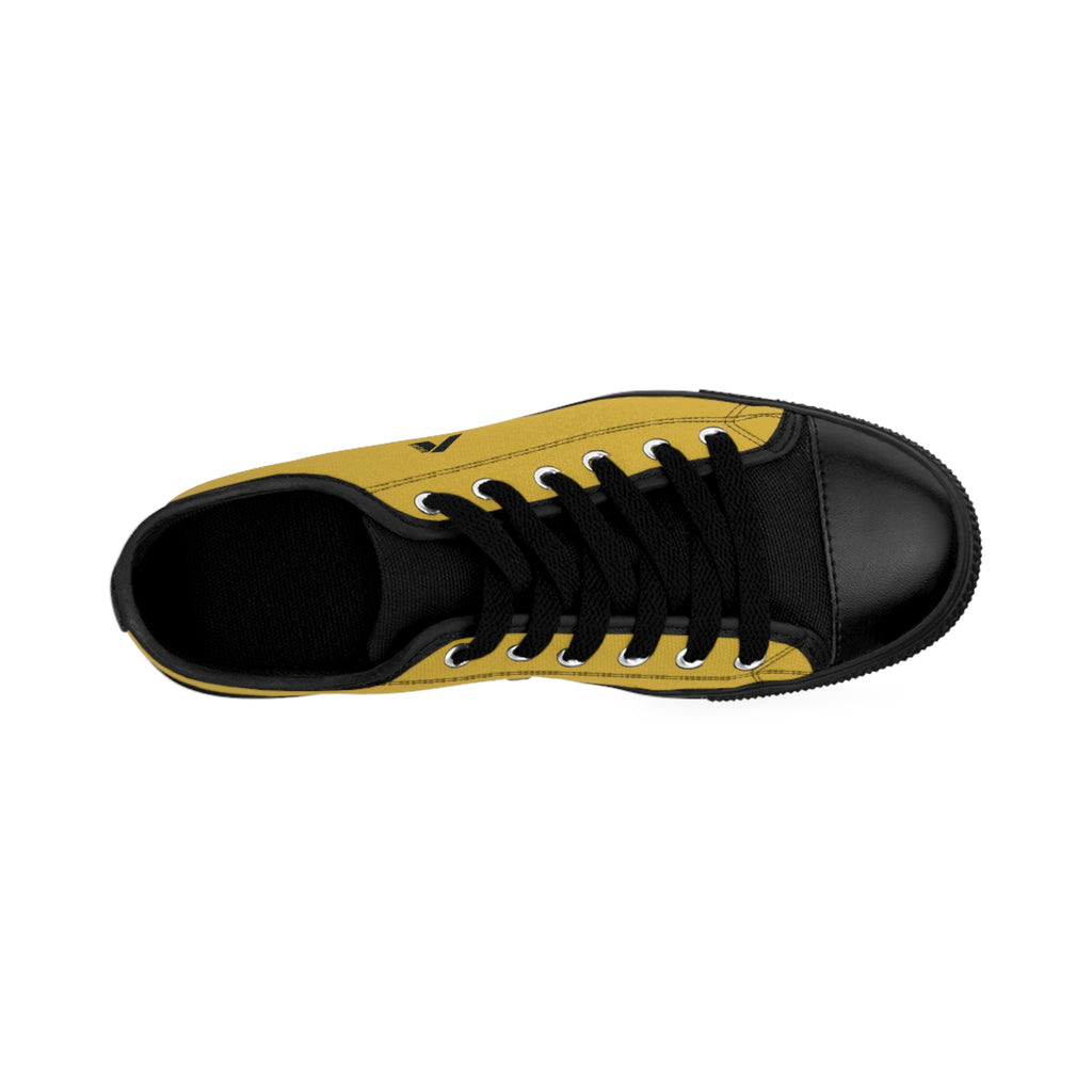 Men's Yellow Low-Top Sneakers — Classic Canvas Casual Shoes