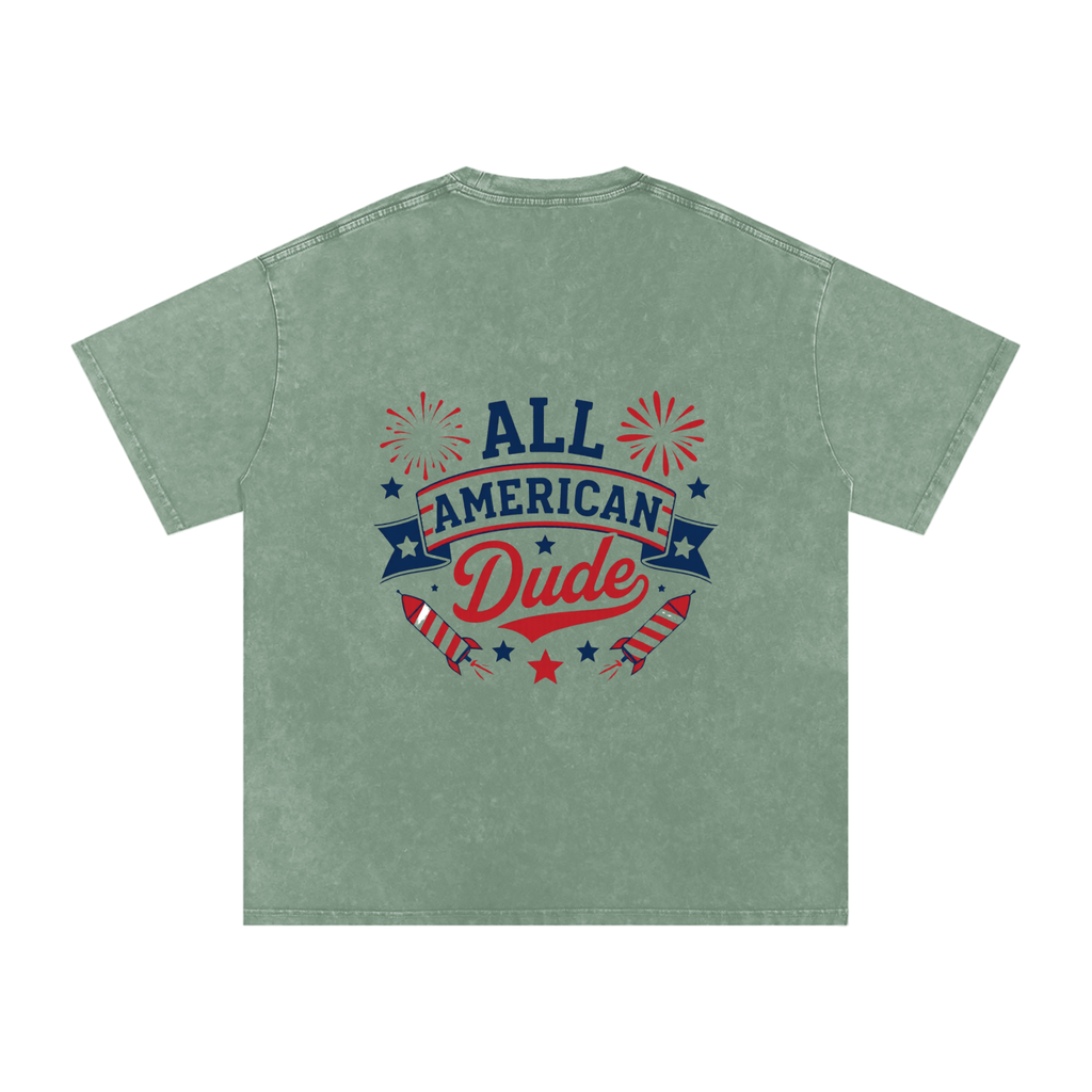 DOMINUS | All American Dude, Snow Washed Oversized Cotton T-Shirt
