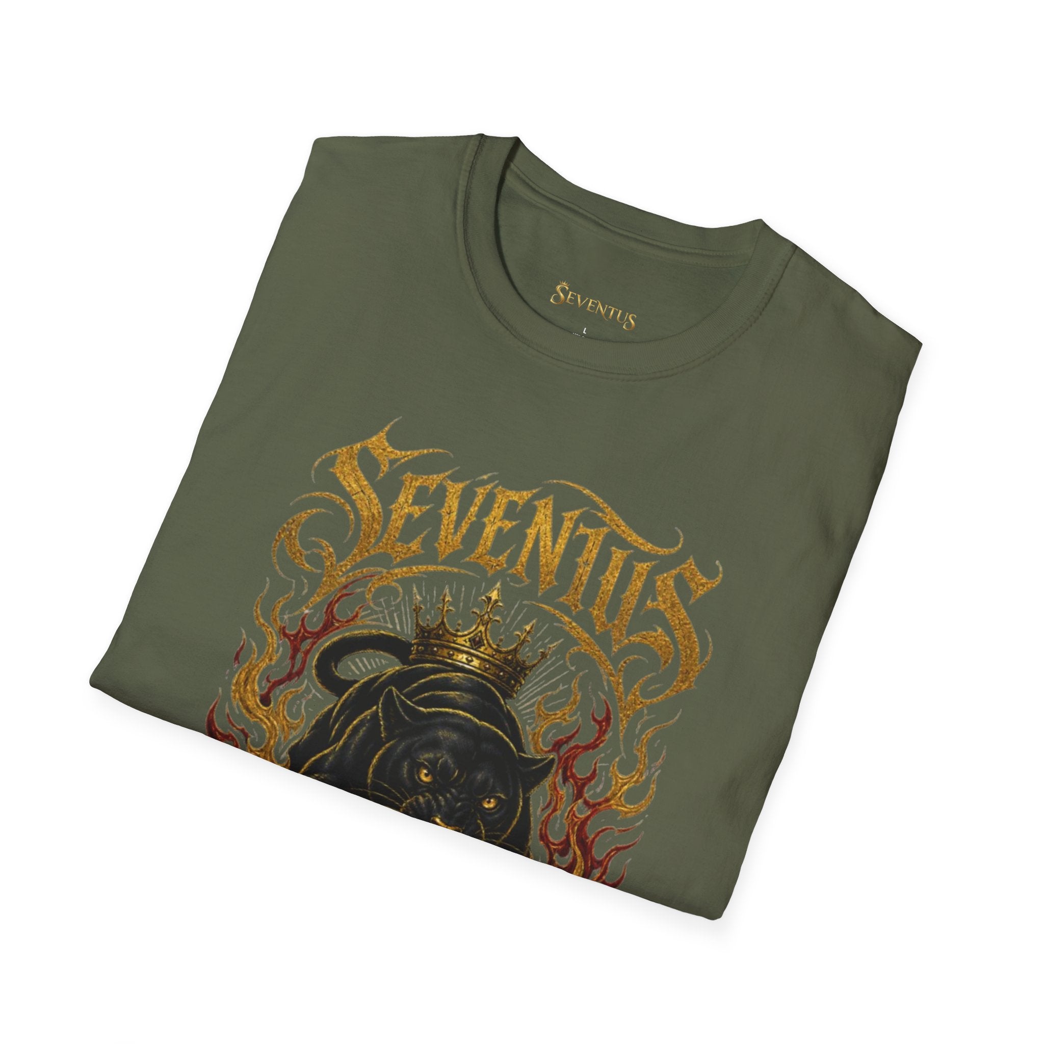 Seventus "Born Dominant" Flame Panther Graphic T-Shirt - Multicolor