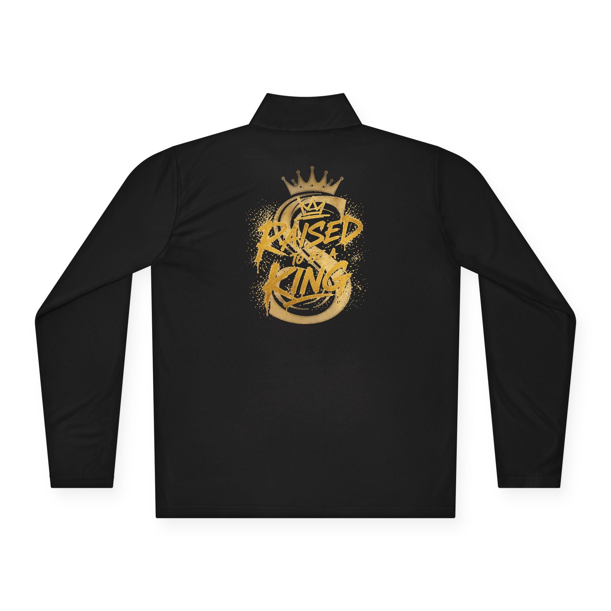 Quarter-Zip Pullover — Gold 'Raised King' Crown Graphic