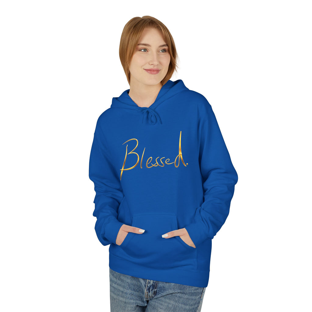 Blessed Hoodie — Minimal Gold Calligraphy Pullover (Personalized Name Option)