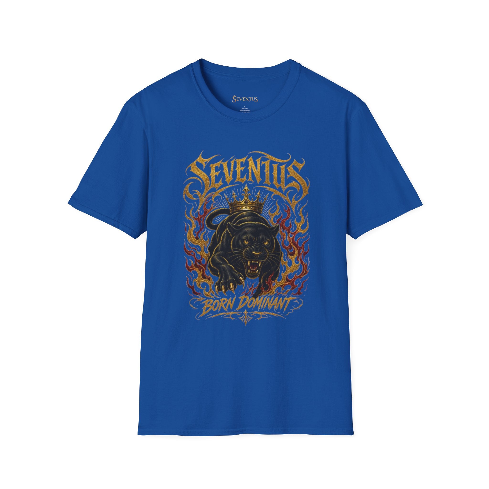 Camiseta Gráfica de Pantera en Llamas "Born Dominant" Seventus - Multicolor
