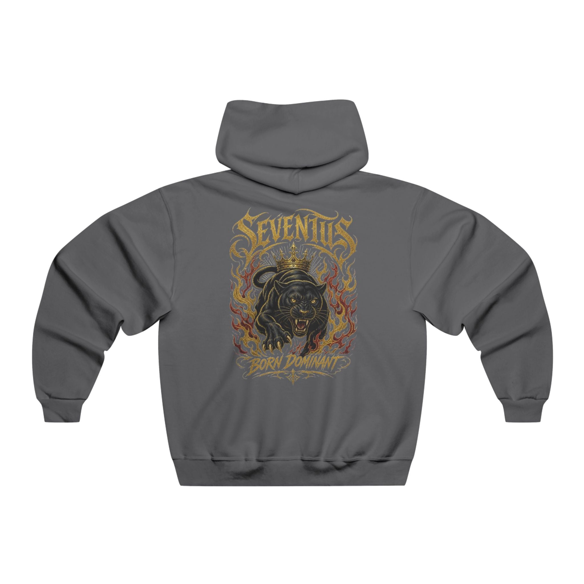 Seventus Graphic Hoodie — Flame Panther Back Print