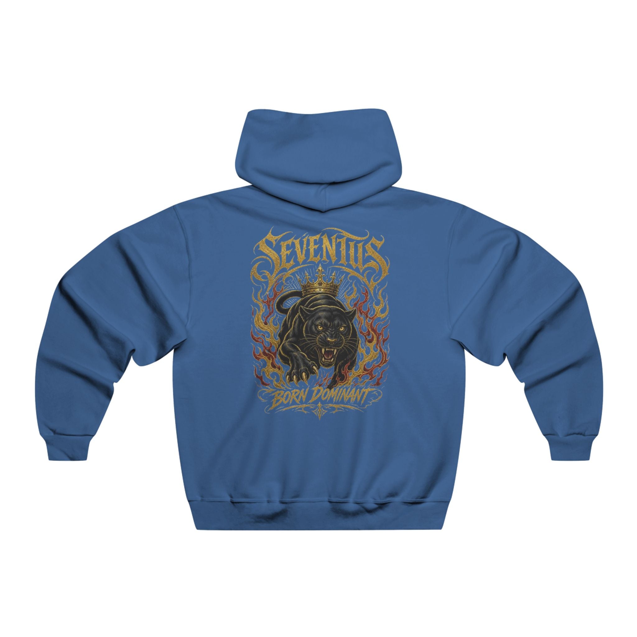 Sudadera con Capucha Gráfica Seventus — Estampado Trasero de Pantera en Llamas