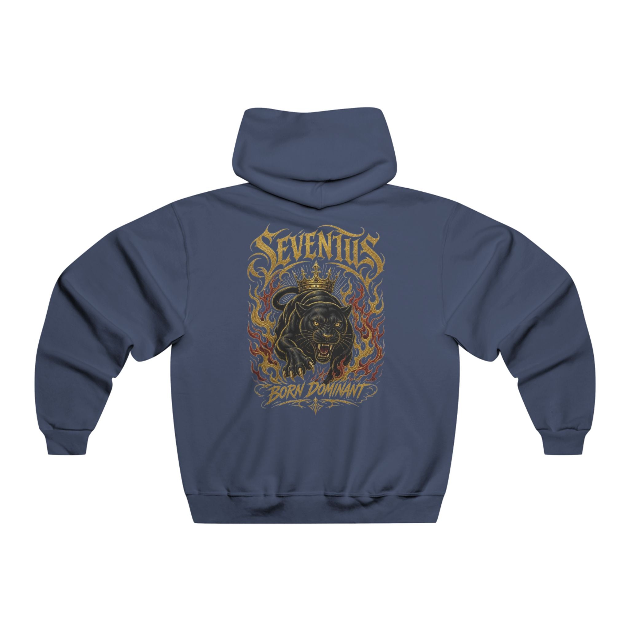 Seventus Graphic Hoodie — Flame Panther Back Print