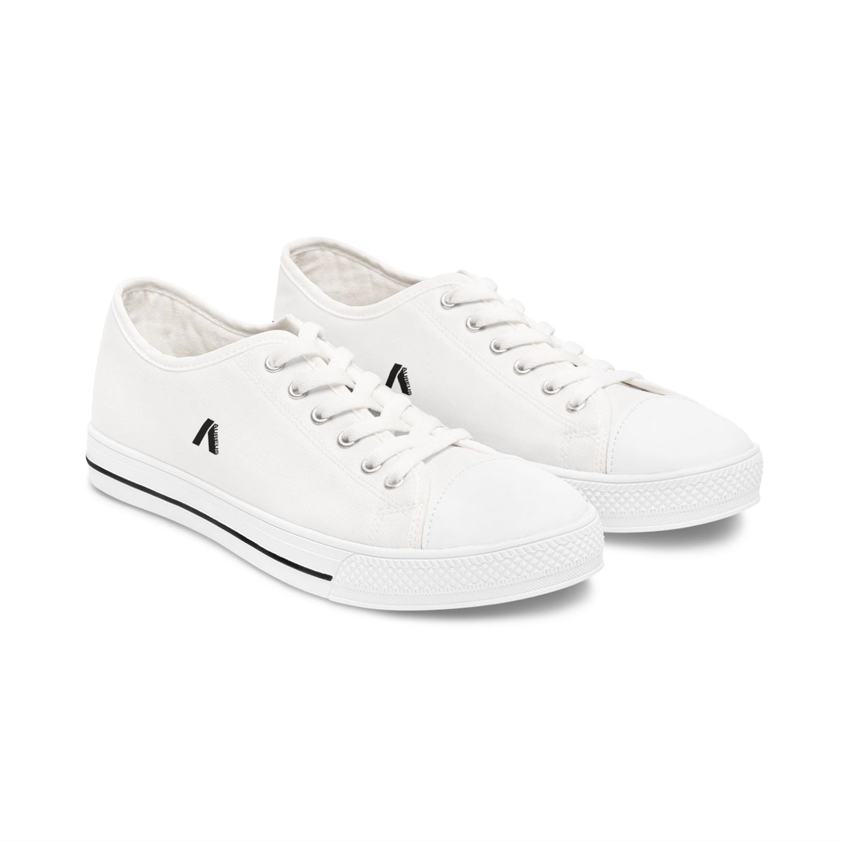 Classic White Minimal Women's Low Top Sneakers