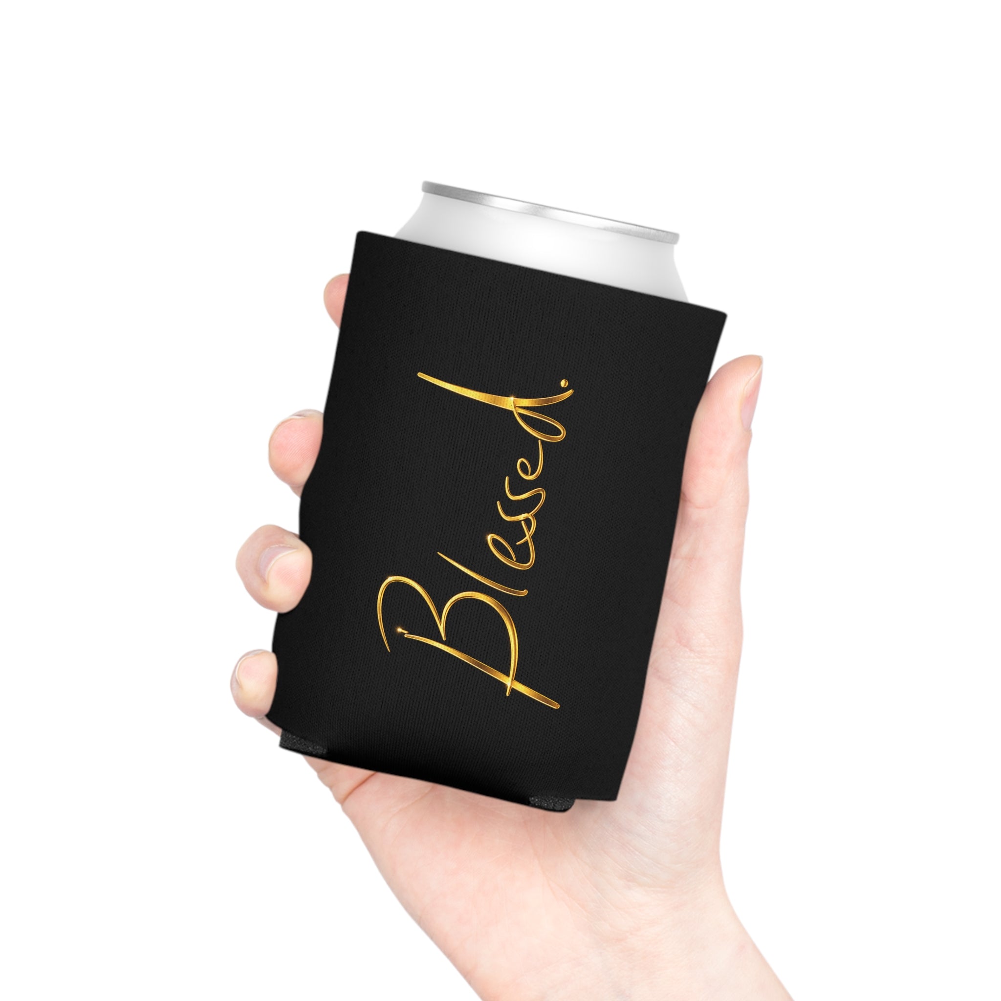Enfriador de latas Blessed – Aislante térmico dorado para latas de refresco y cerveza