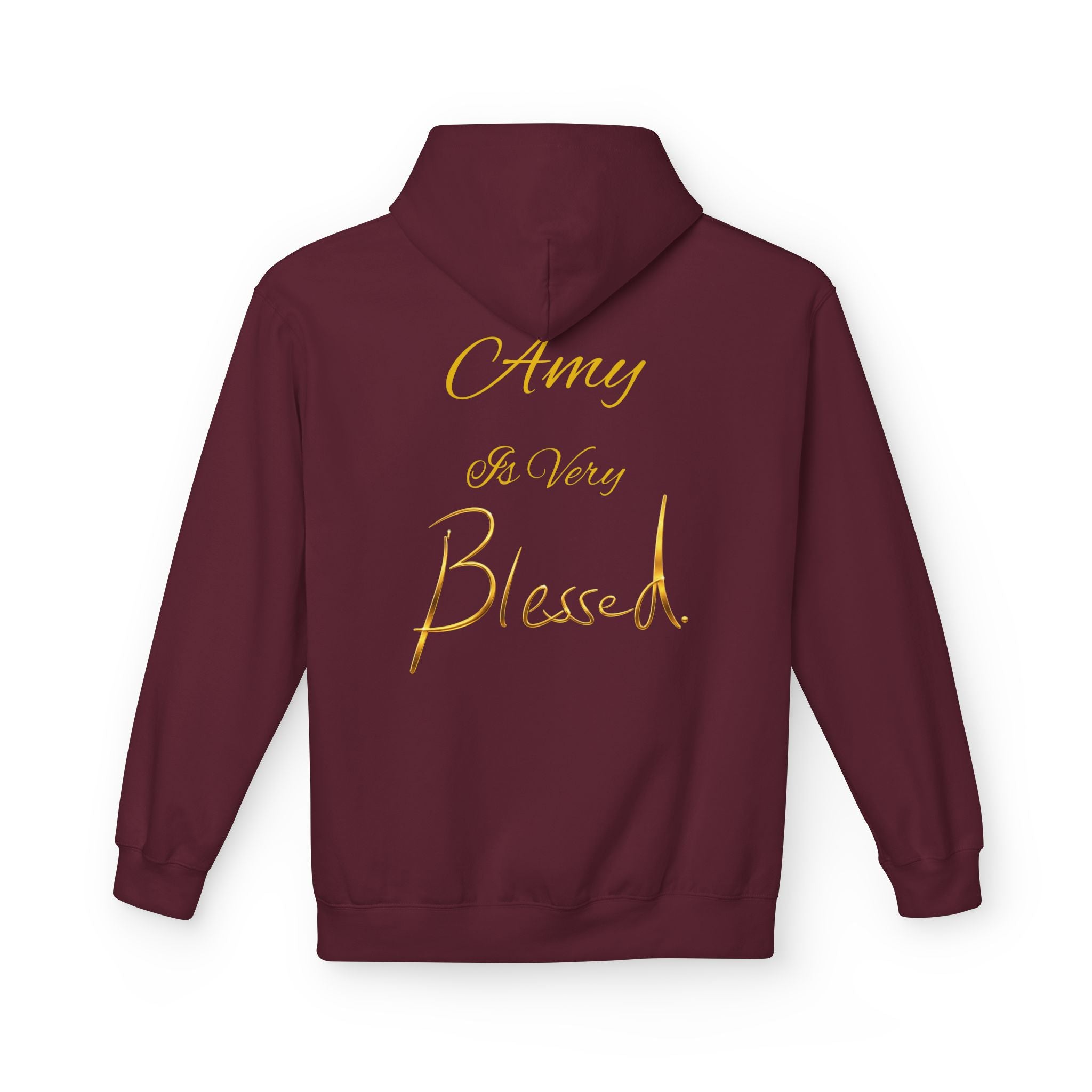 Blessed Hoodie — Minimal Gold Calligraphy Pullover (Personalized Name Option)