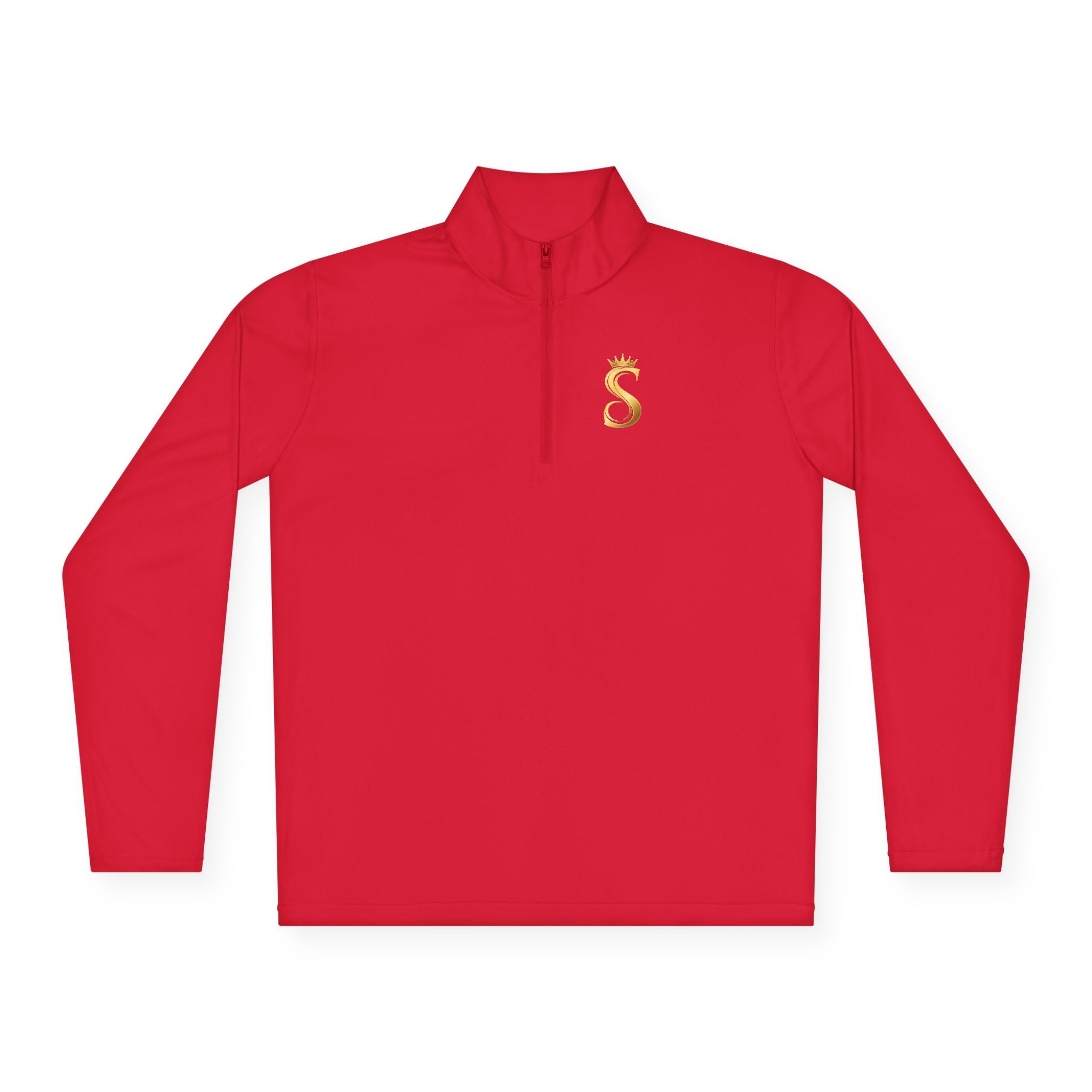 Sudadera con Cuello de Cremallera hasta el Pecho — Estampado Dorado de Corona 'Raised King'