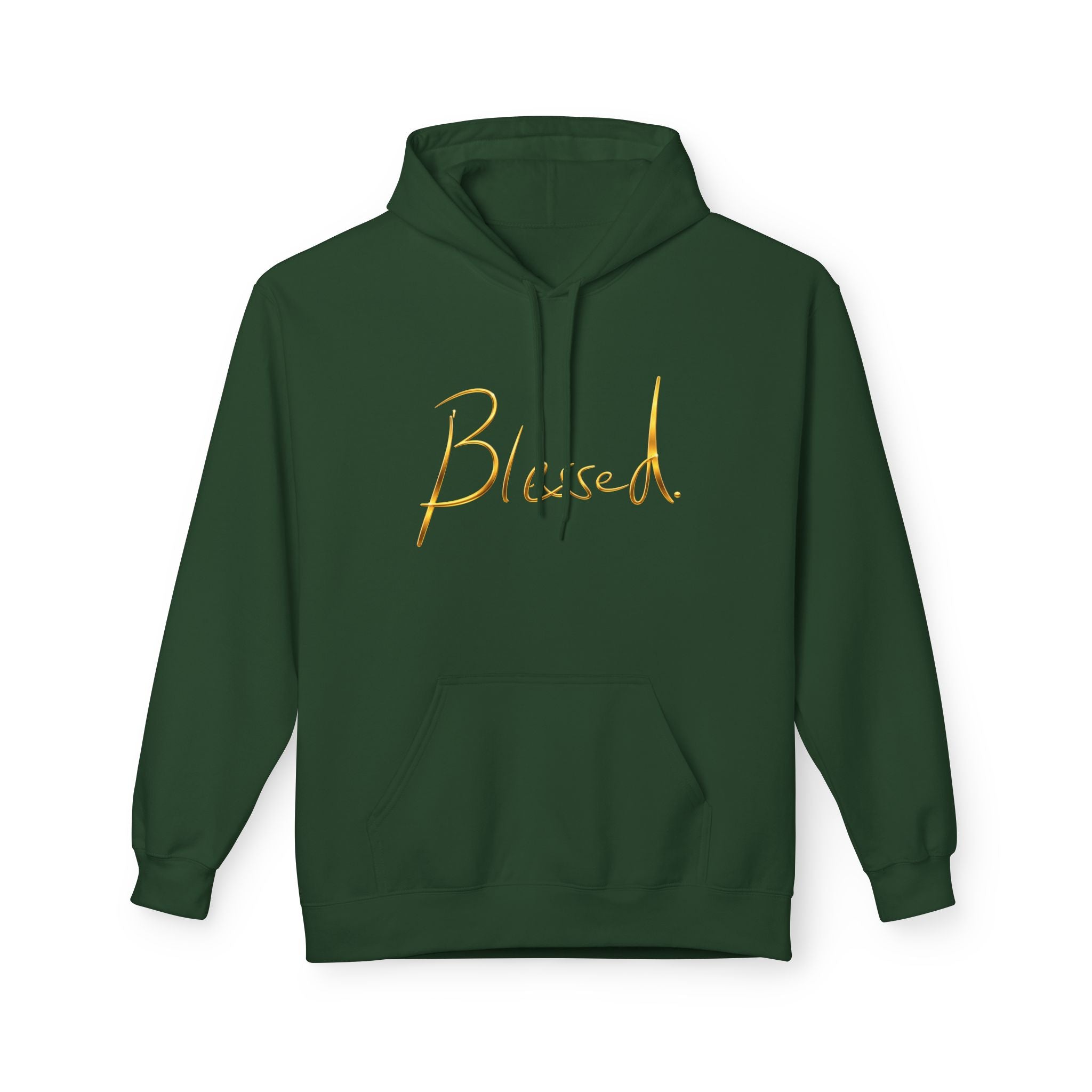 Blessed Hoodie — Minimal Gold Calligraphy Pullover (Personalized Name Option)