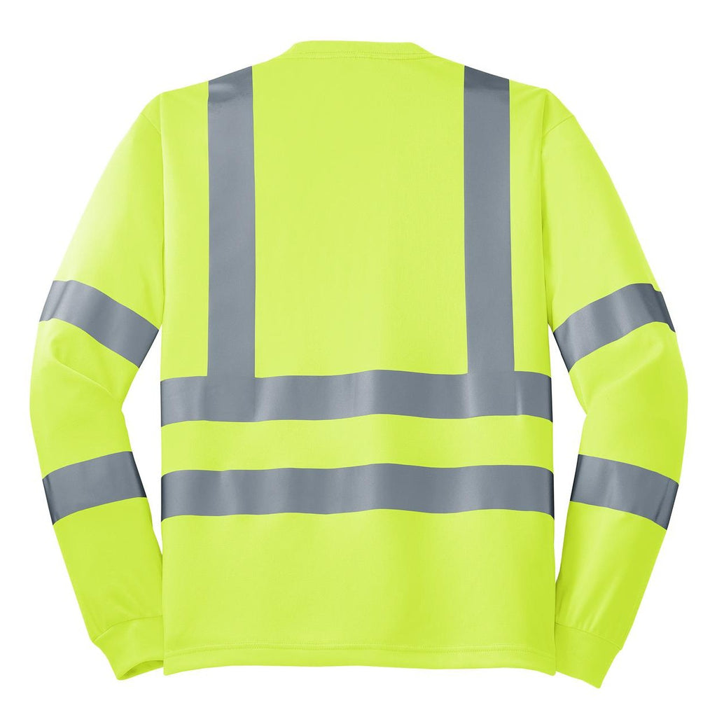 ANSI Class 3 High-Visibility Reflective Long Sleeve Shirt — Orange/Yellow Safety Tee