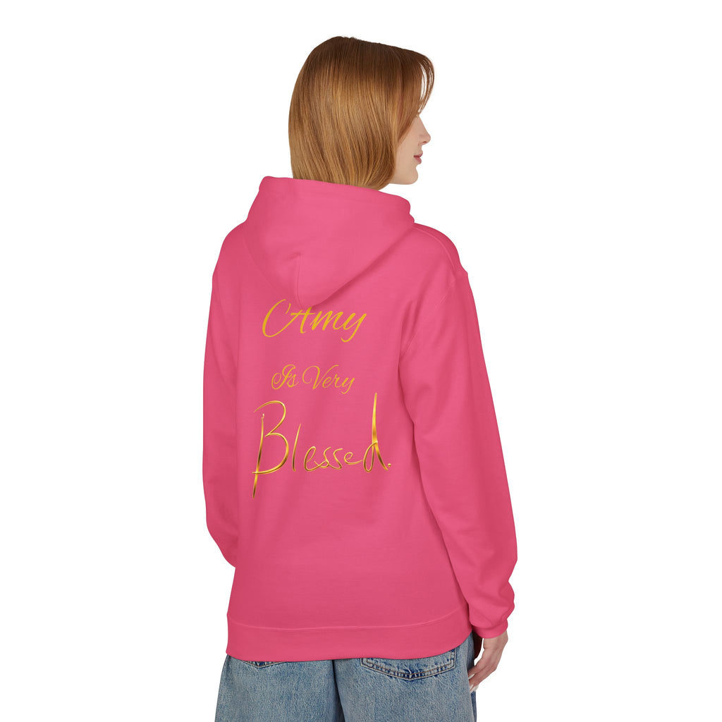 Blessed Hoodie — Minimal Gold Calligraphy Pullover (Personalized Name Option)