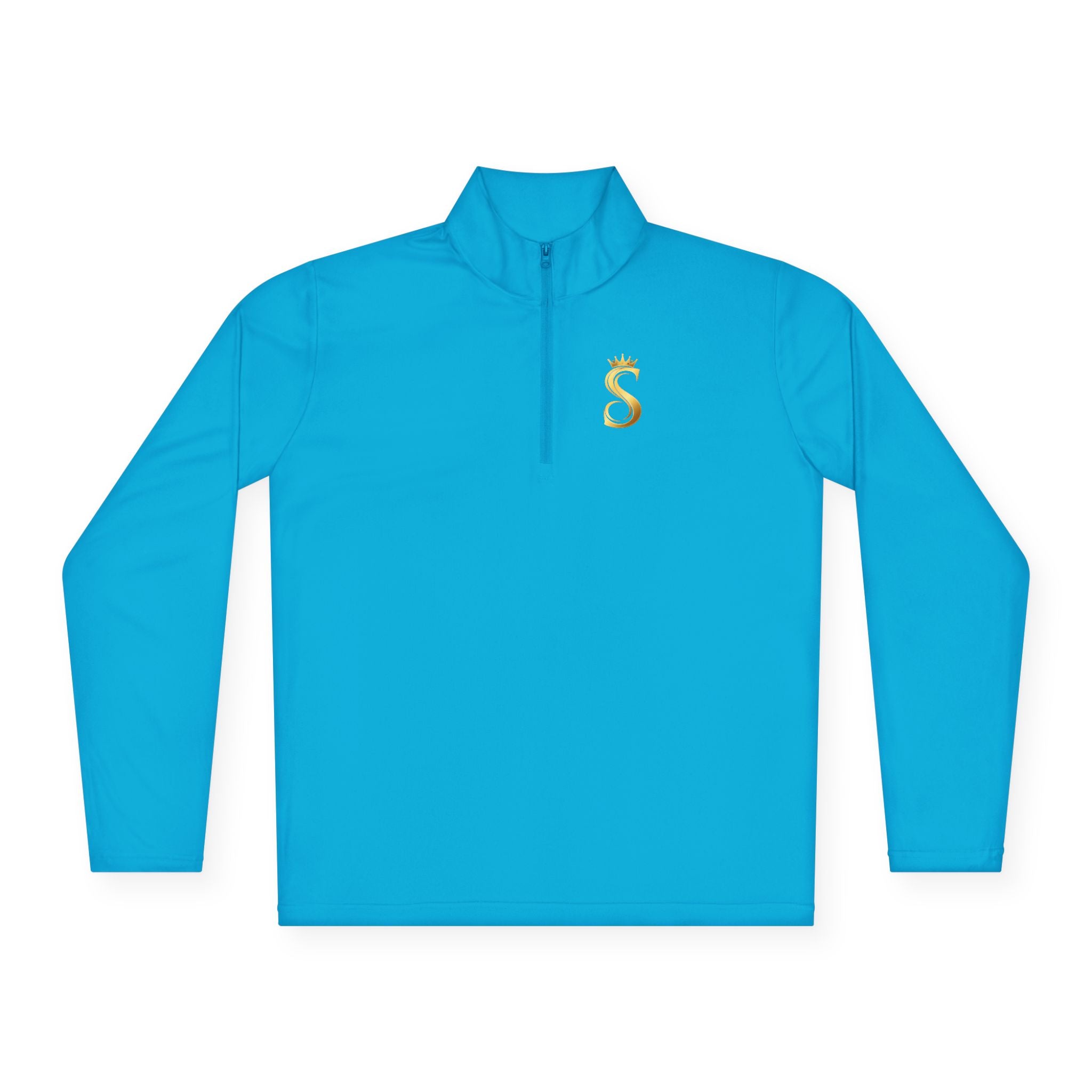 Sudadera con Cuello de Cremallera hasta el Pecho — Estampado Dorado de Corona 'Raised King'