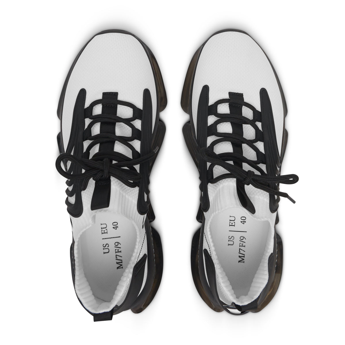 Women's White Mesh Sneakers with Color-Accent Sole