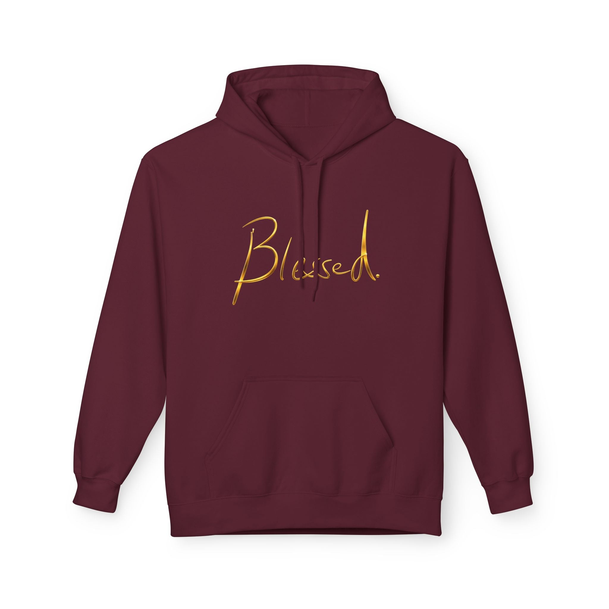 Blessed Hoodie — Minimal Gold Calligraphy Pullover (Personalized Name Option)