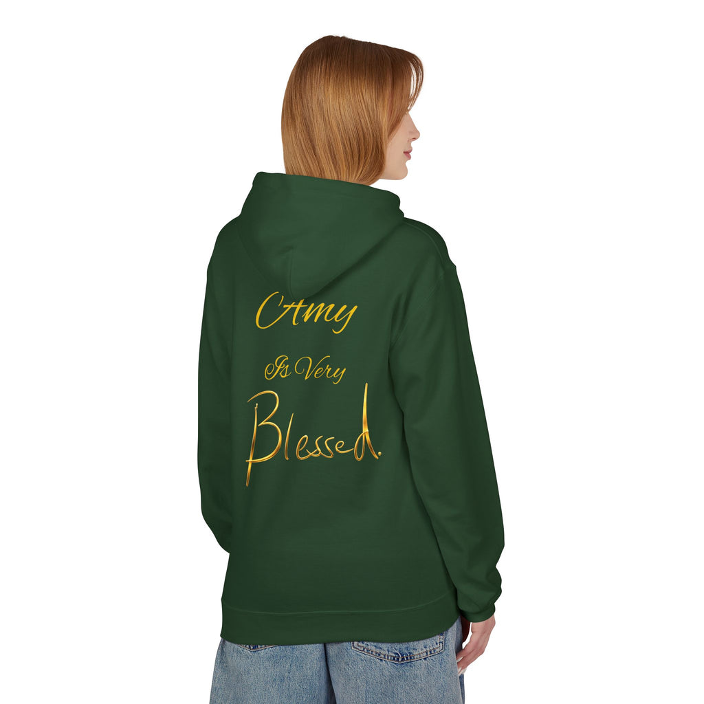 Blessed Hoodie — Minimal Gold Calligraphy Pullover (Personalized Name Option)