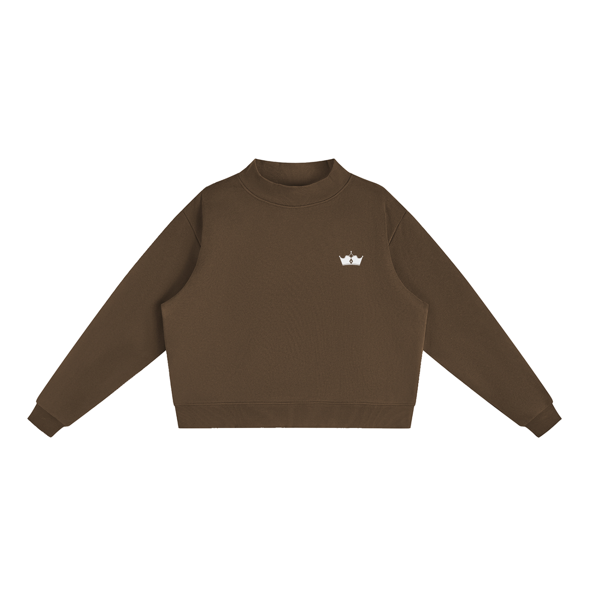 Essential Fleece Mock-Neck Crew Sweatshirt