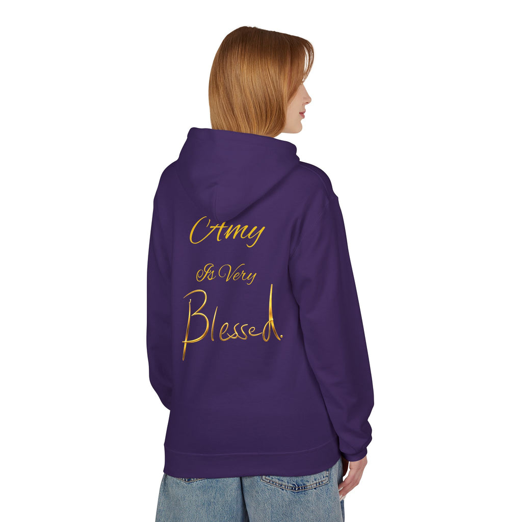 Blessed Hoodie — Minimal Gold Calligraphy Pullover (Personalized Name Option)