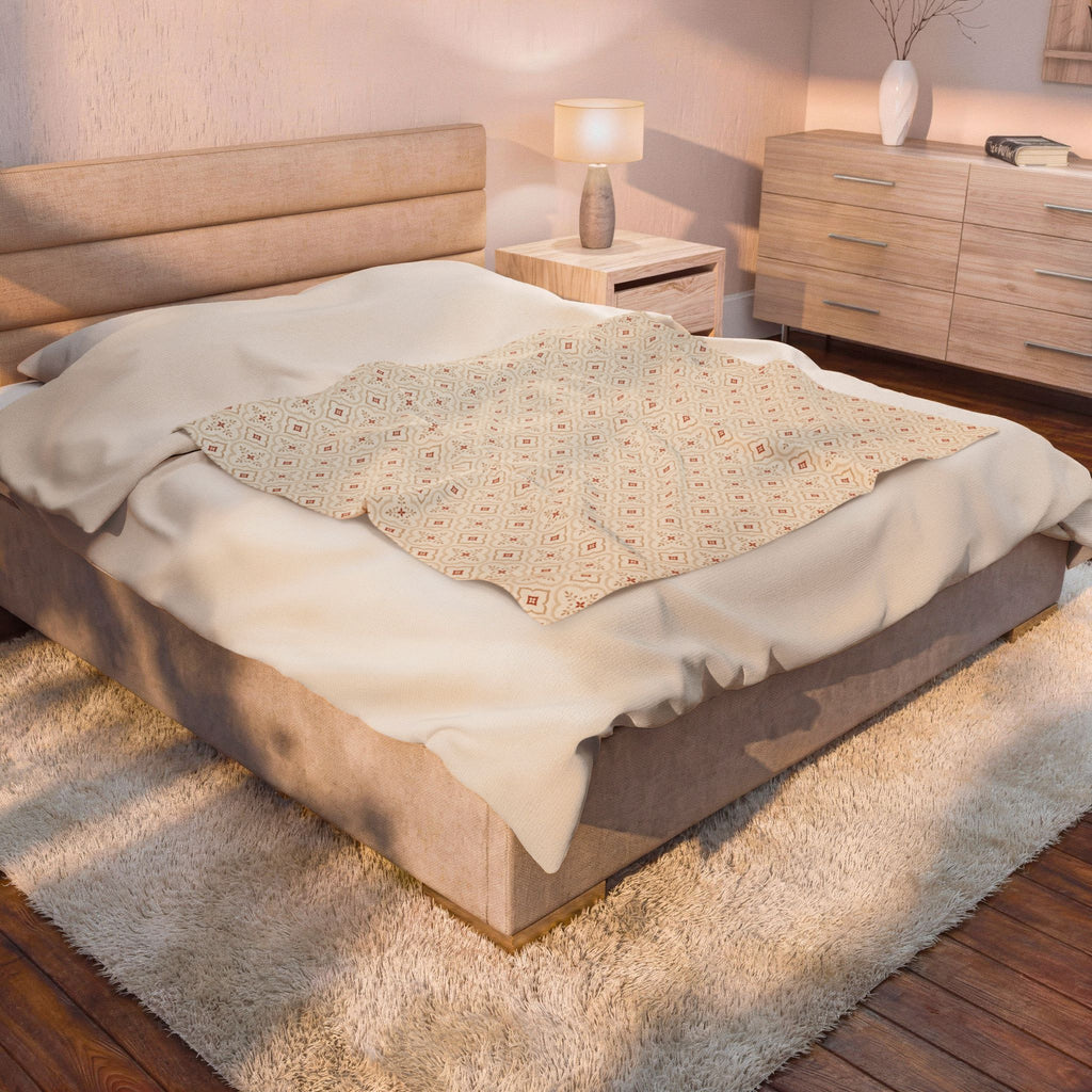 DIMORA | Velveteen Plush Blanket - Red Diamonds
