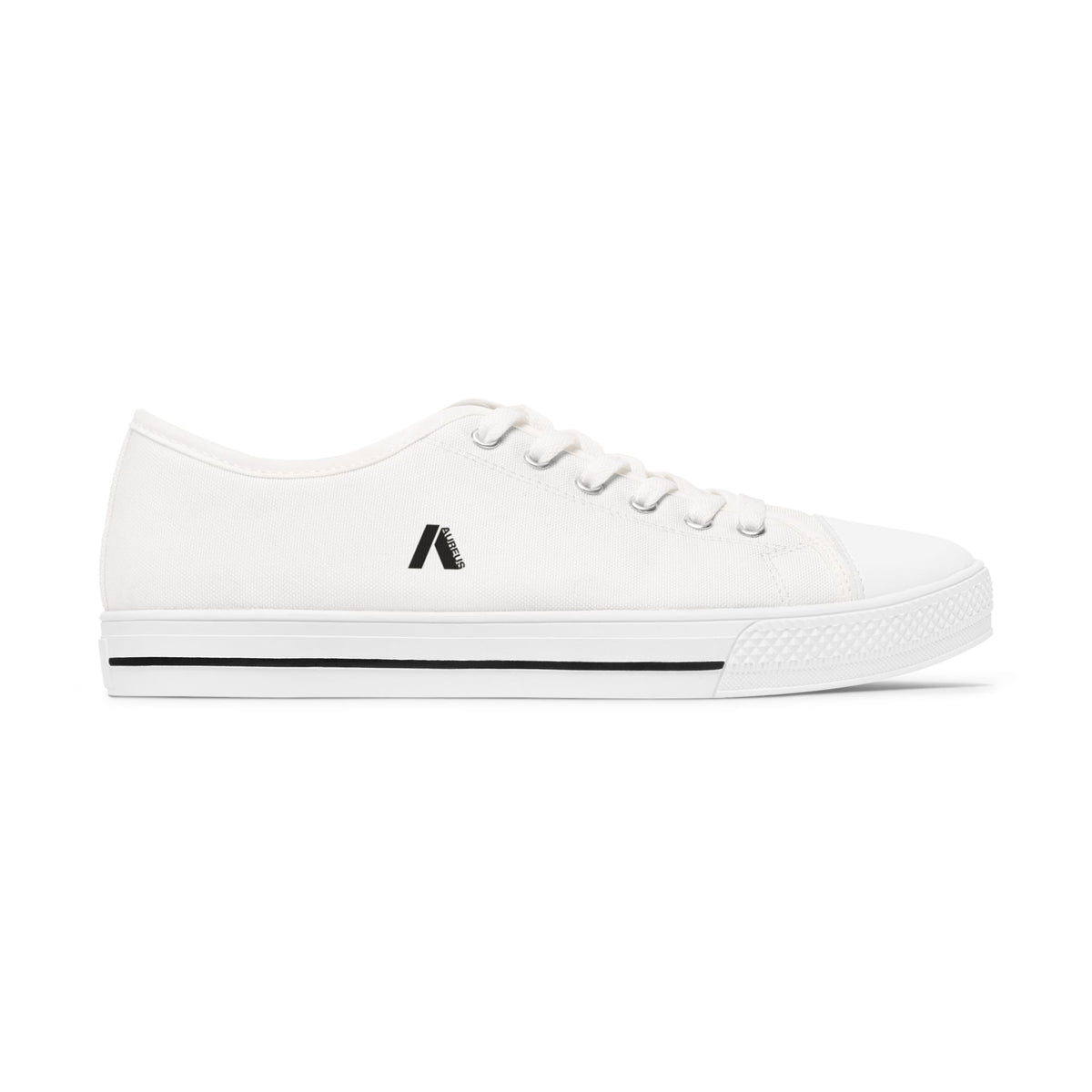 Classic White Minimal Women's Low Top Sneakers