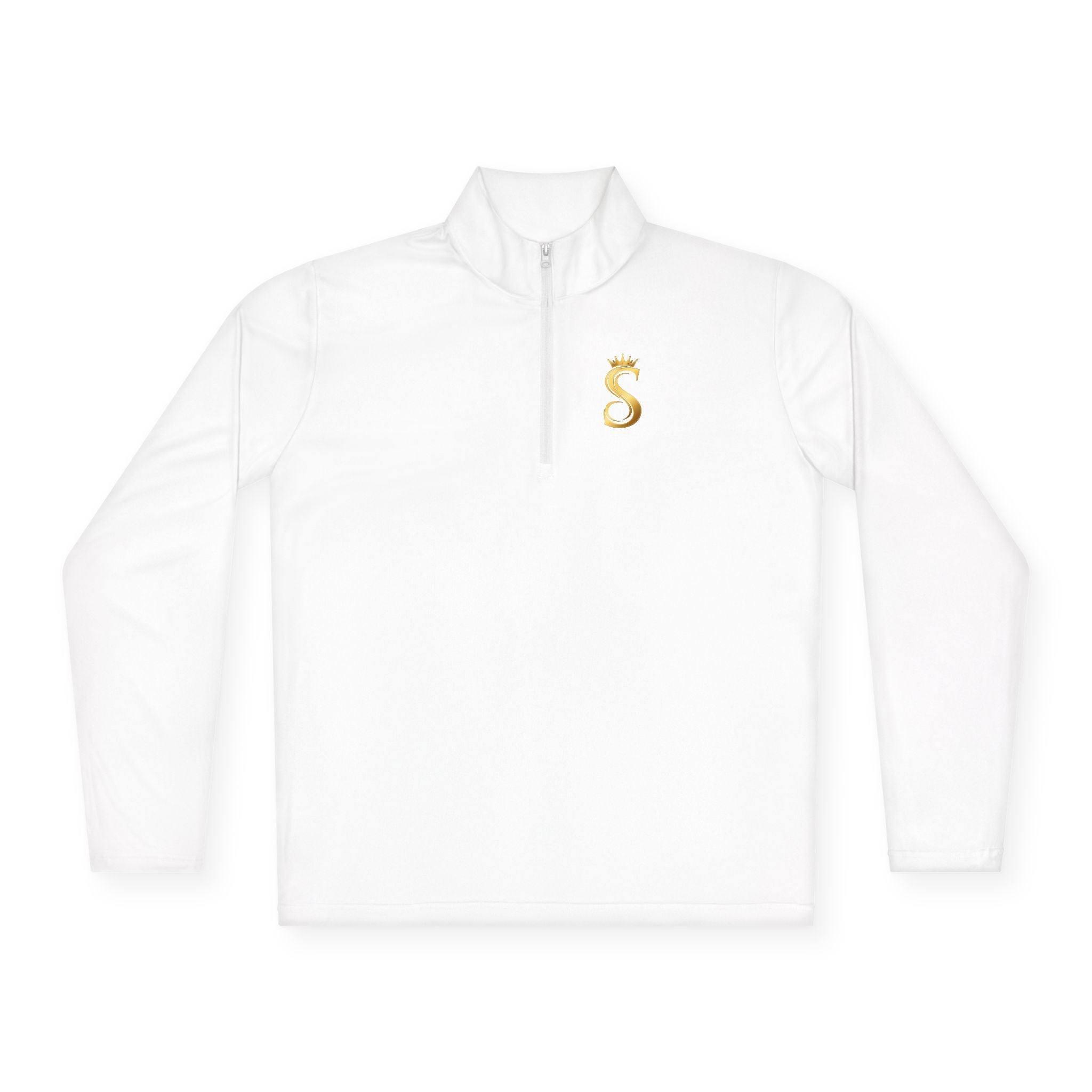 Sudadera con Cuello de Cremallera hasta el Pecho — Estampado Dorado de Corona 'Raised King'