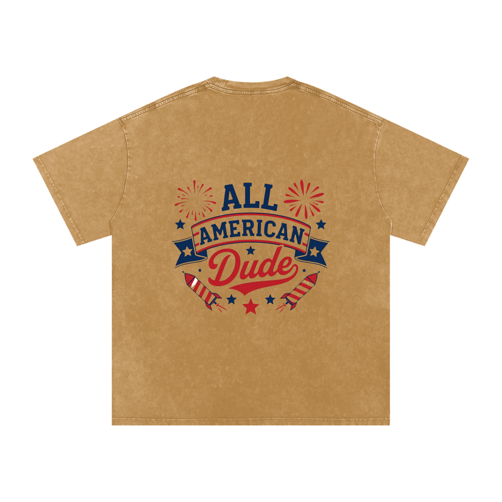DOMINUS | All American Dude, Snow Washed Oversized Cotton T-Shirt