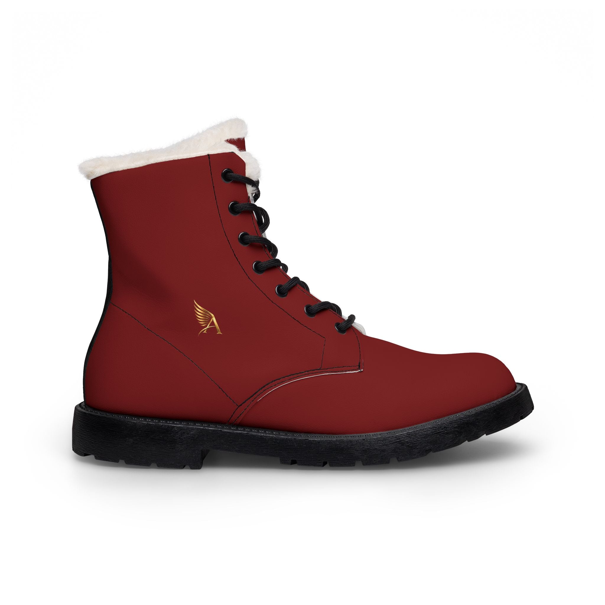 AUREUS | Women's Faux Fur-Lined Leather Boots (Burgundy)