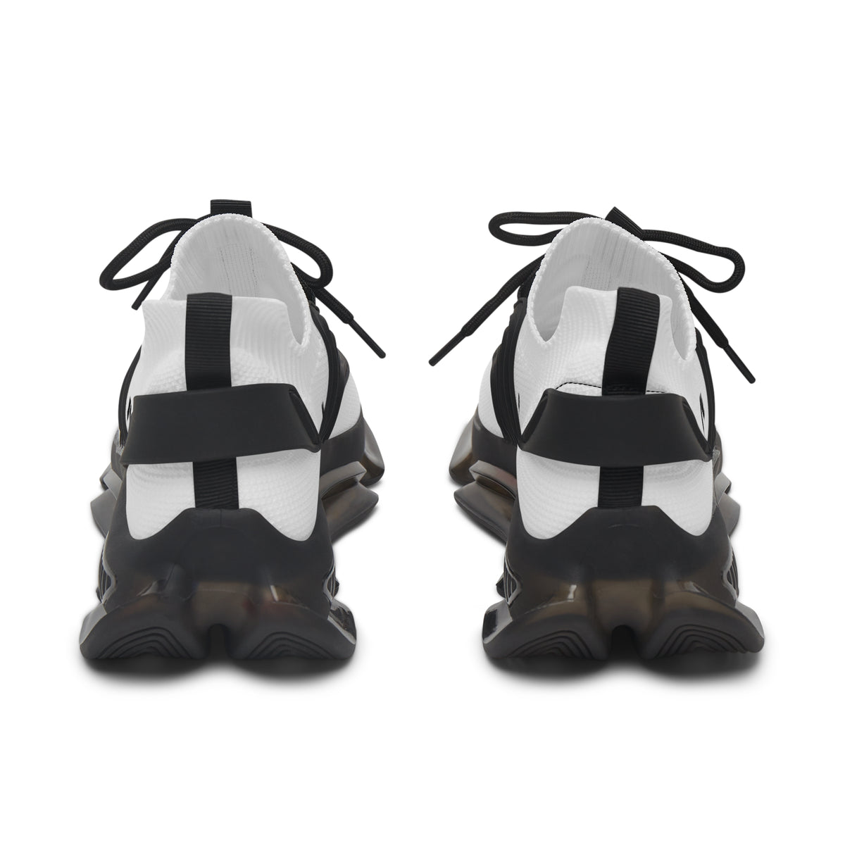 Women's White Mesh Sneakers with Color-Accent Sole