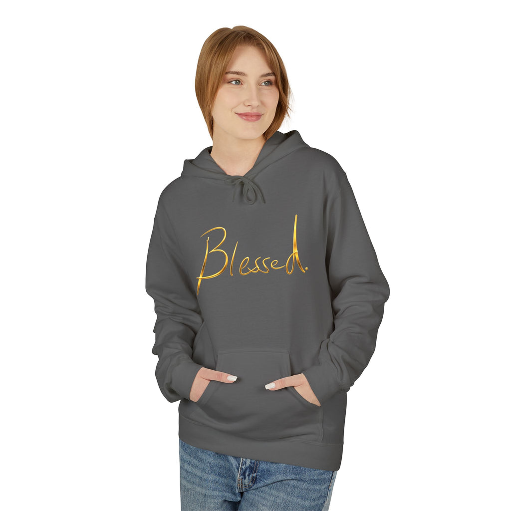 Blessed Hoodie — Minimal Gold Calligraphy Pullover (Personalized Name Option)