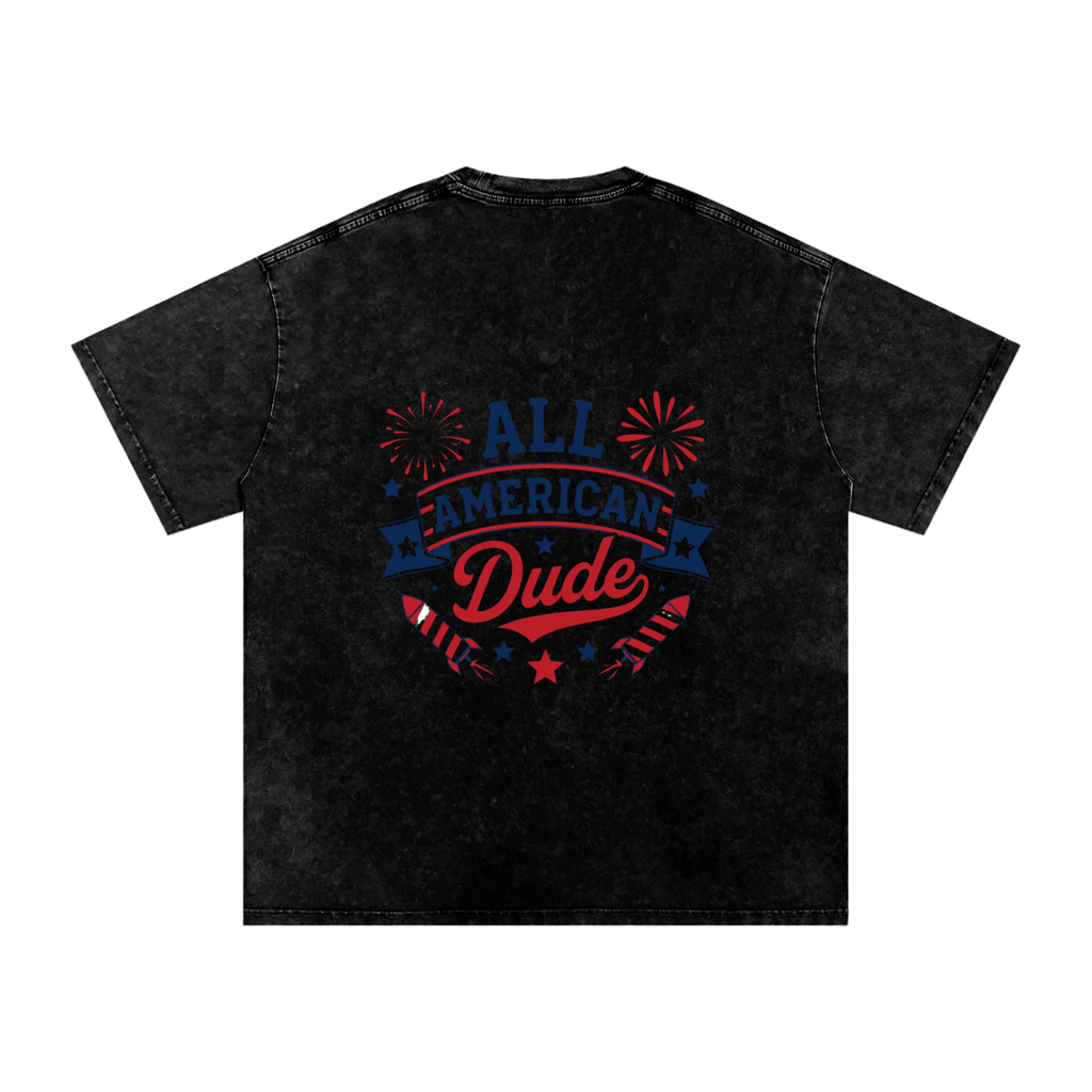 DOMINUS | All American Dude, Snow Washed Oversized Cotton T-Shirt