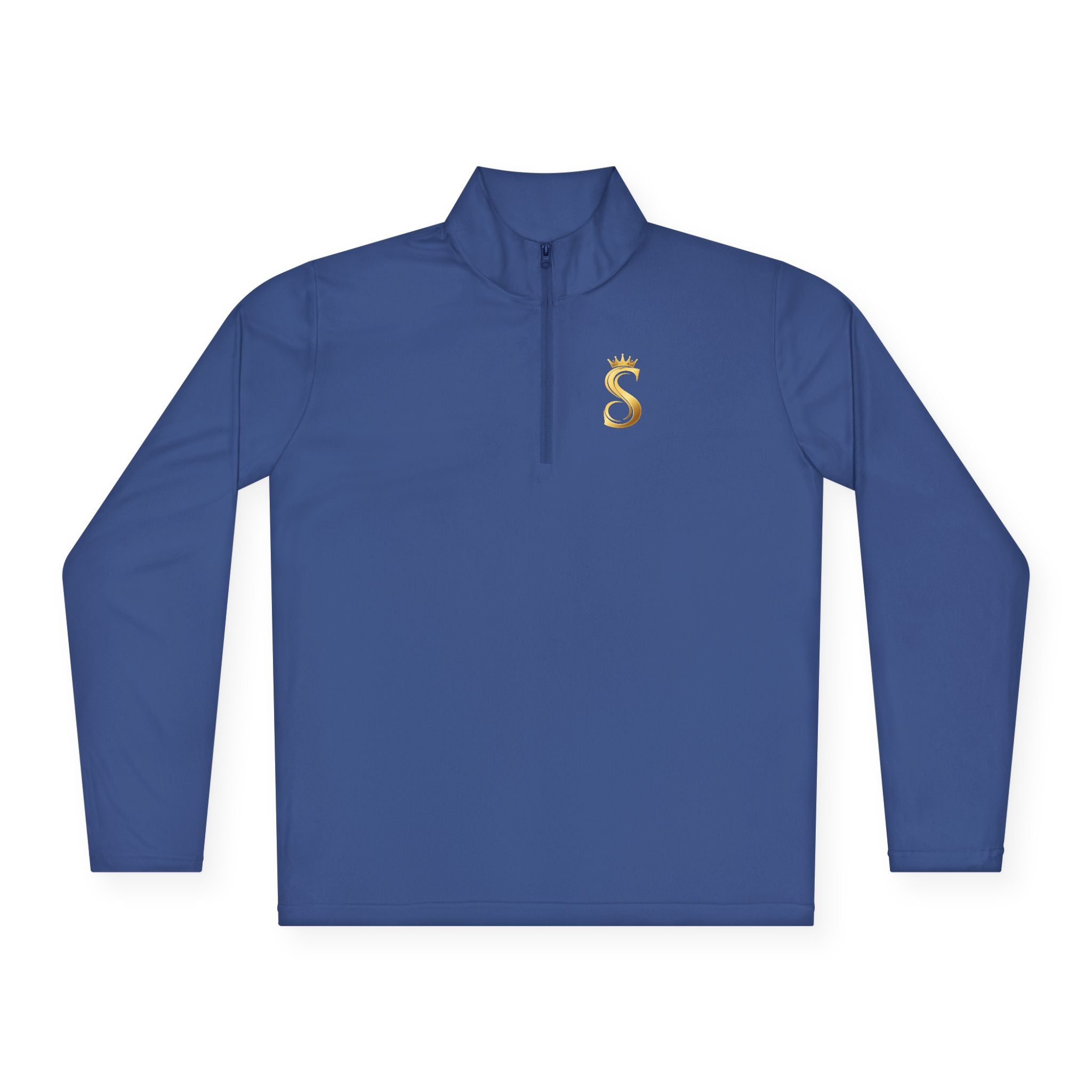 Sudadera con Cuello de Cremallera hasta el Pecho — Estampado Dorado de Corona 'Raised King'