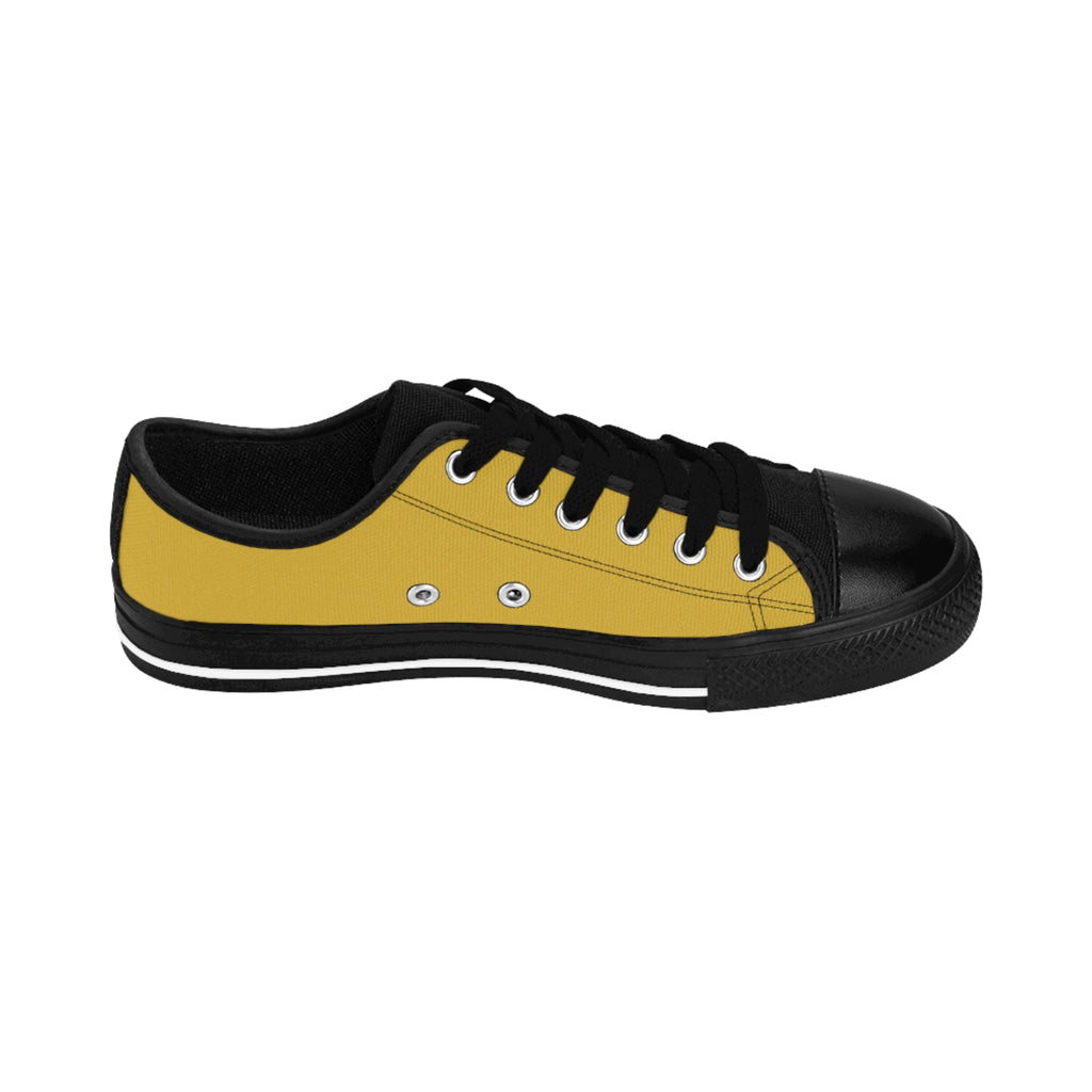 Men's Yellow Low-Top Sneakers — Classic Canvas Casual Shoes