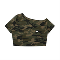 Camo Off-Shoulder Crop T-Shirt