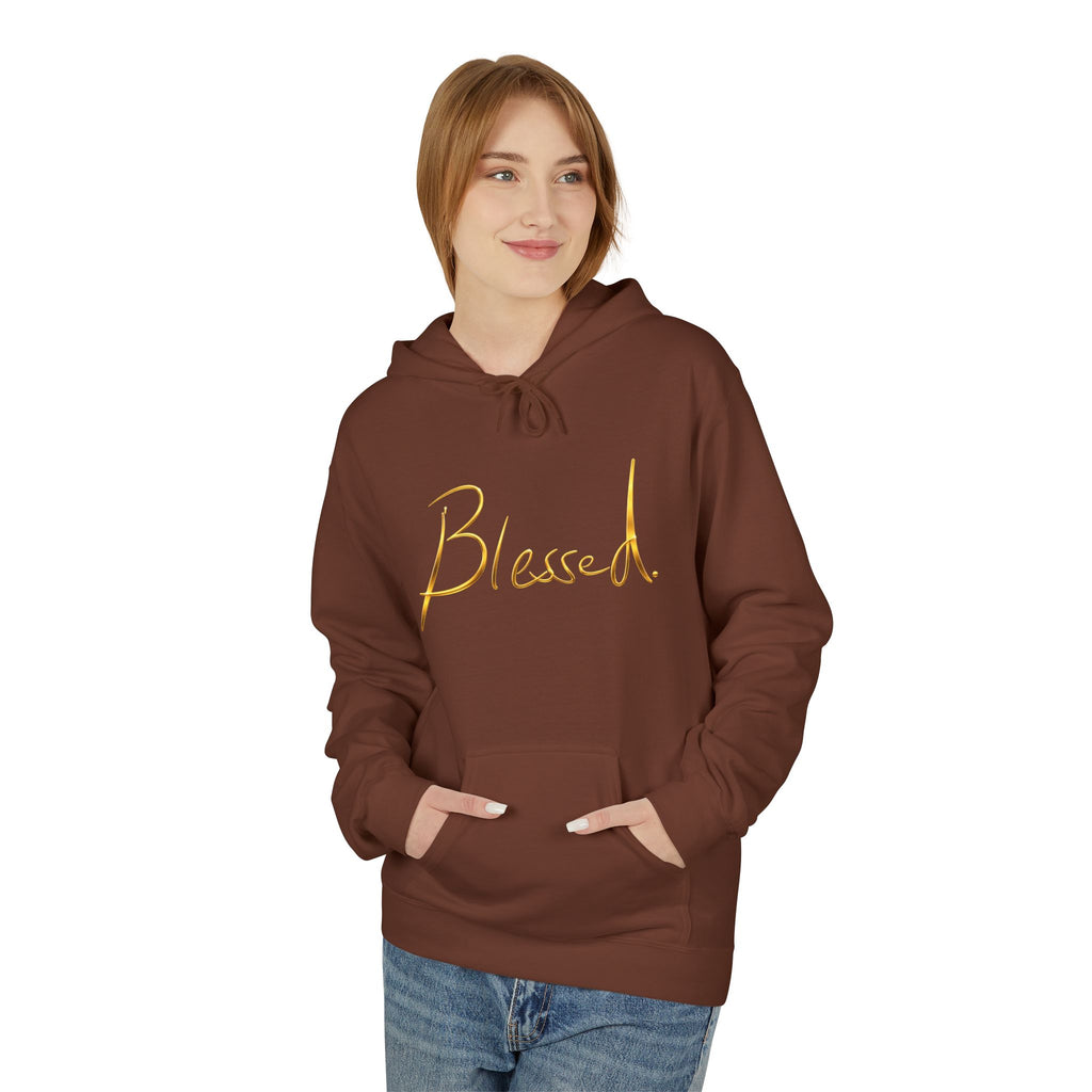Blessed Hoodie — Minimal Gold Calligraphy Pullover