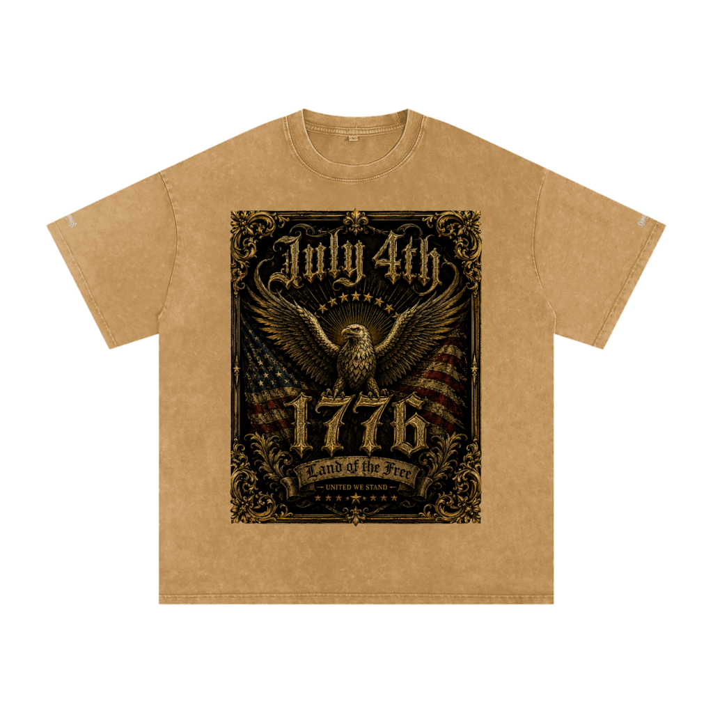 DOMINUS | July 4th 1776 , Snow Washed Oversized Cotton T-Shirt