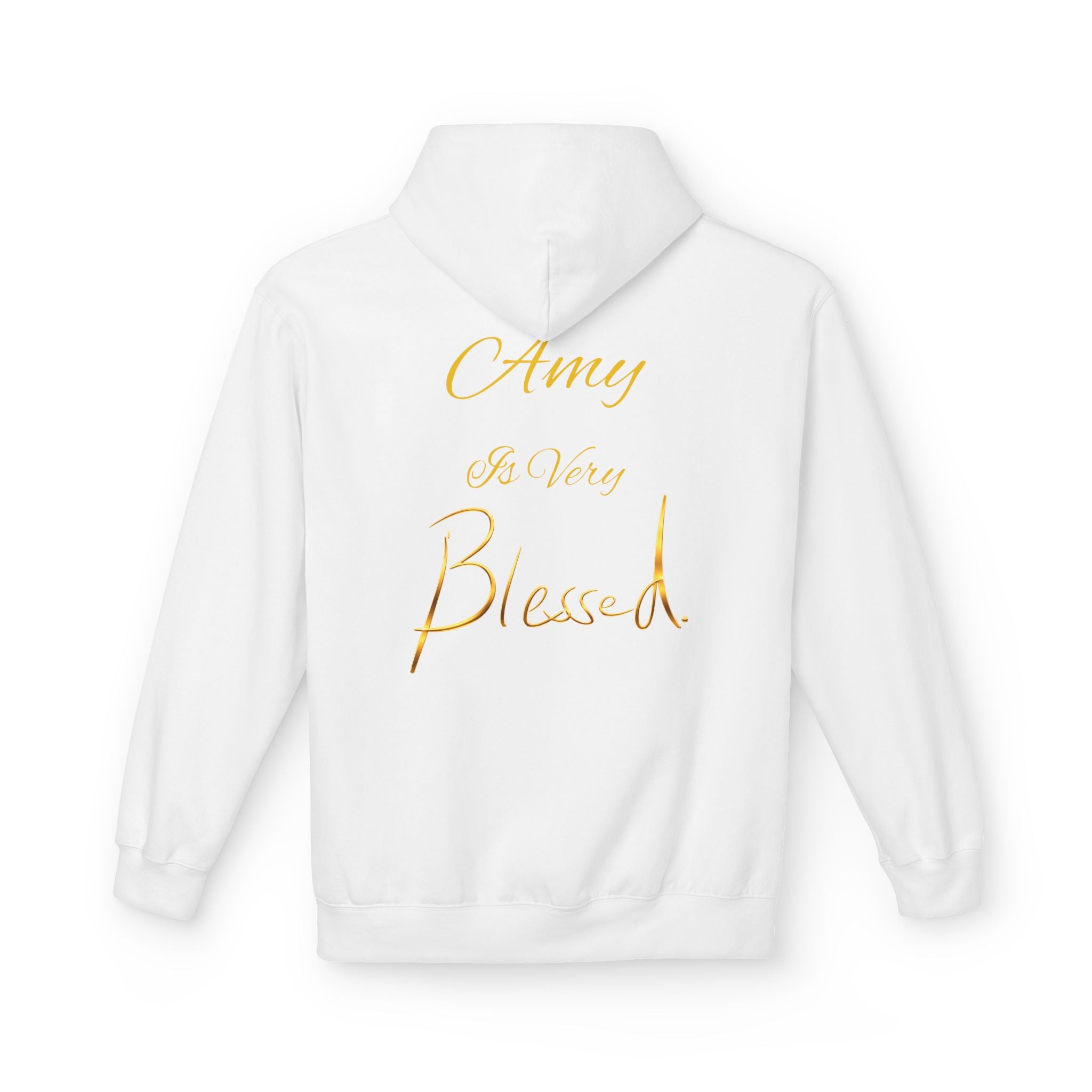 Blessed Hoodie — Minimal Gold Calligraphy Pullover (Personalized Name Option)